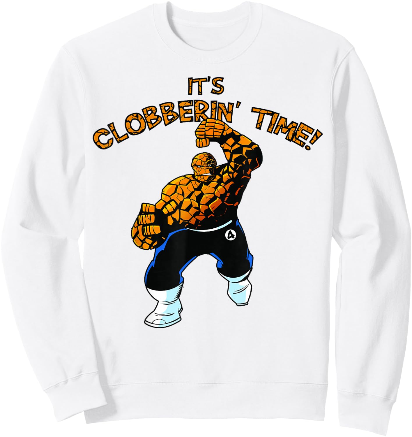 Marvel Fantastic Four The Thing Clobberin' Time Action Shot Sweatshirt - Sweatshirt | White
