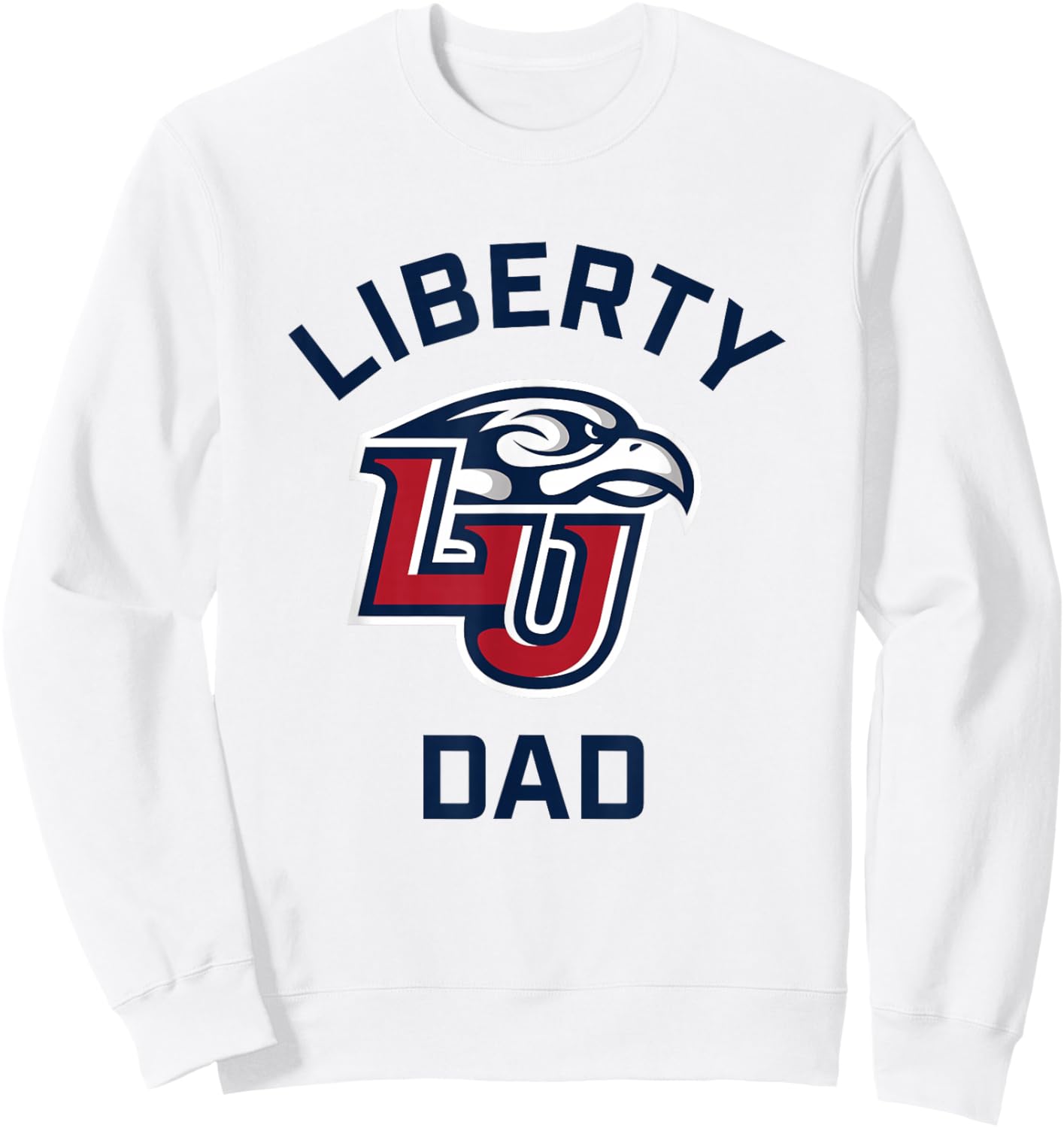 Liberty University Flames Arched Dad Sweatshirt - Sweatshirt | White