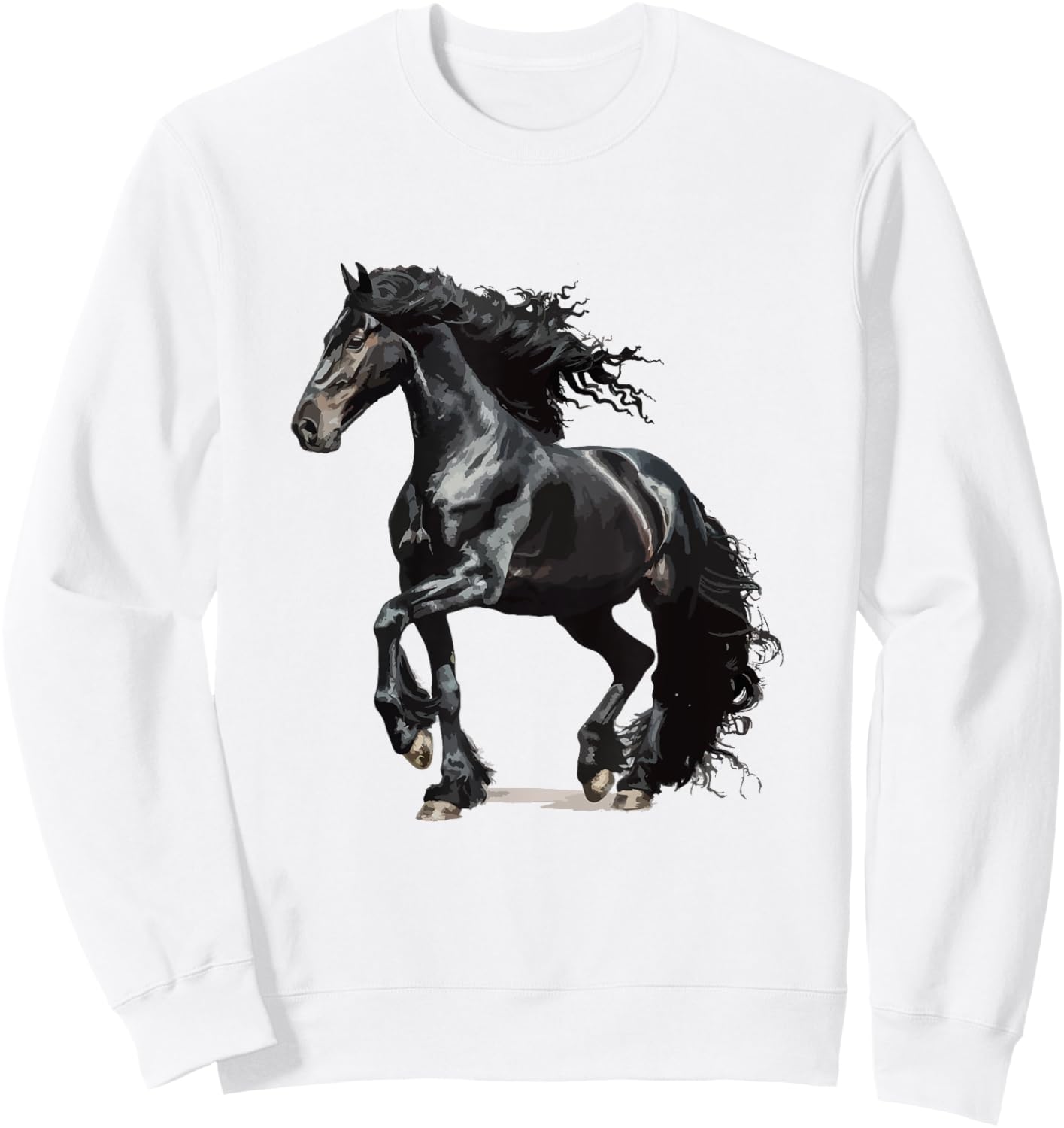 Vintage Friesian horse Sweatshirt - Sweatshirt | White