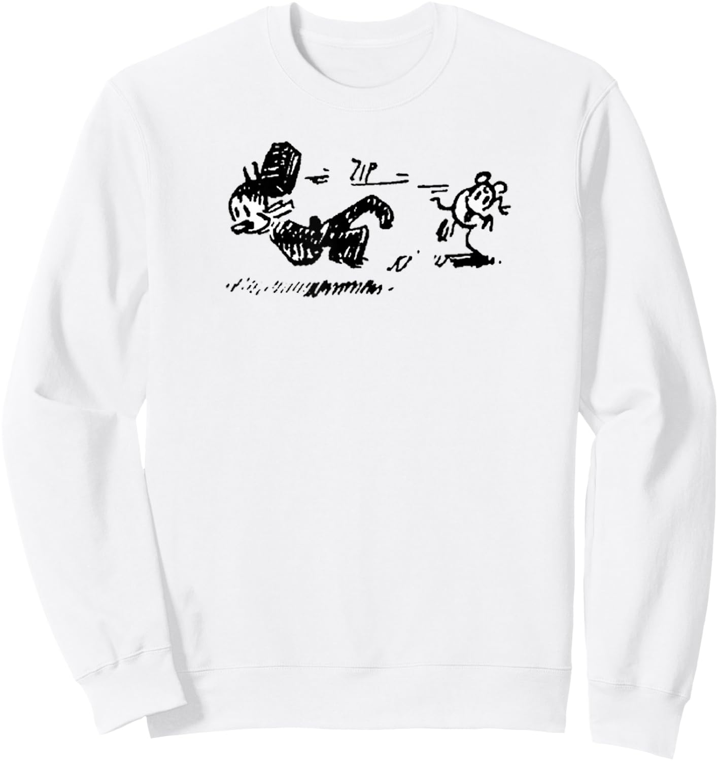 Hooplada Ignatz Mouse , Grey, Small, Classic Fit, , Short Sleeve, Polyester, -Adults Sweatshirt - Sweatshirt | White