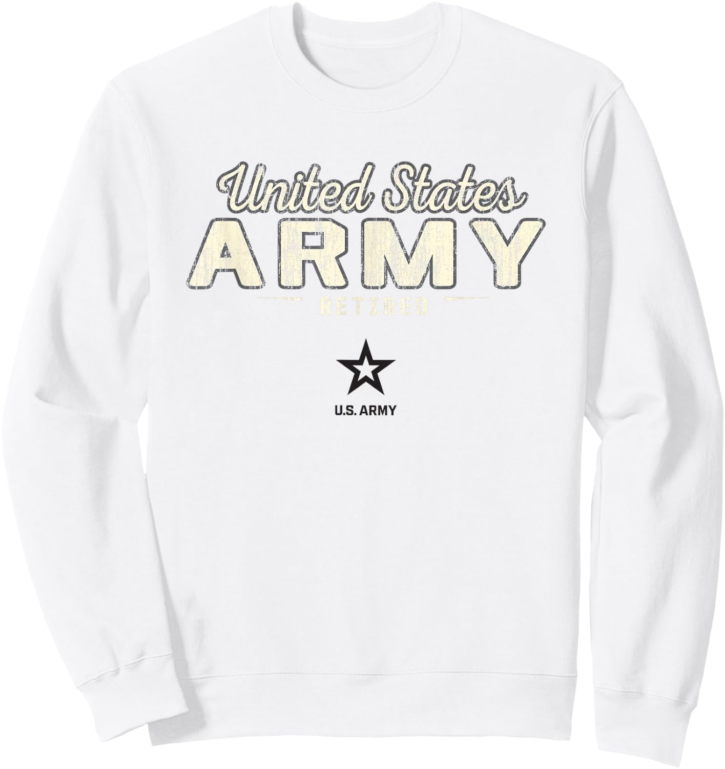 United States Army Military Retired Vintage Gray Sweatshirt - Sweatshirt | White