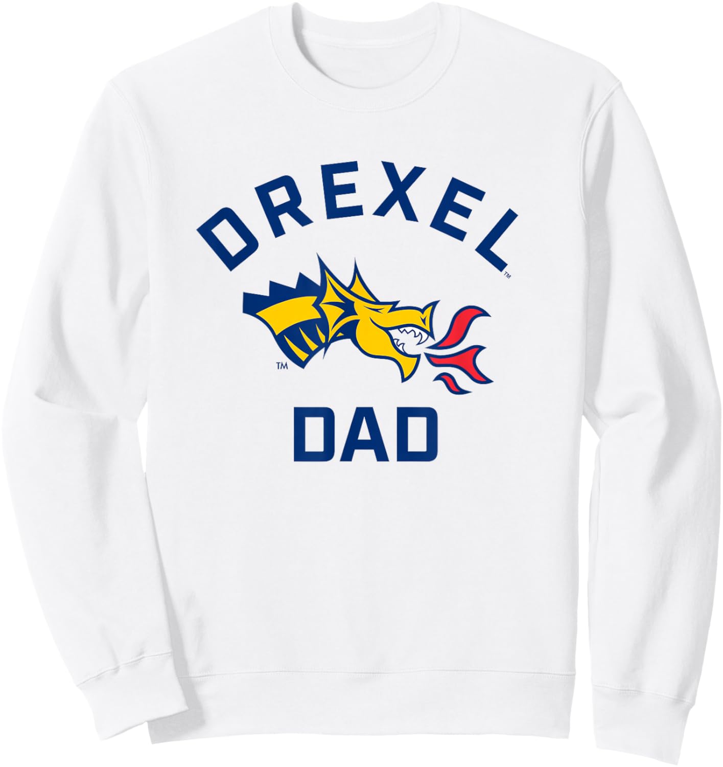 Drexel University Dragons Arched Dad Sweatshirt - Sweatshirt | White