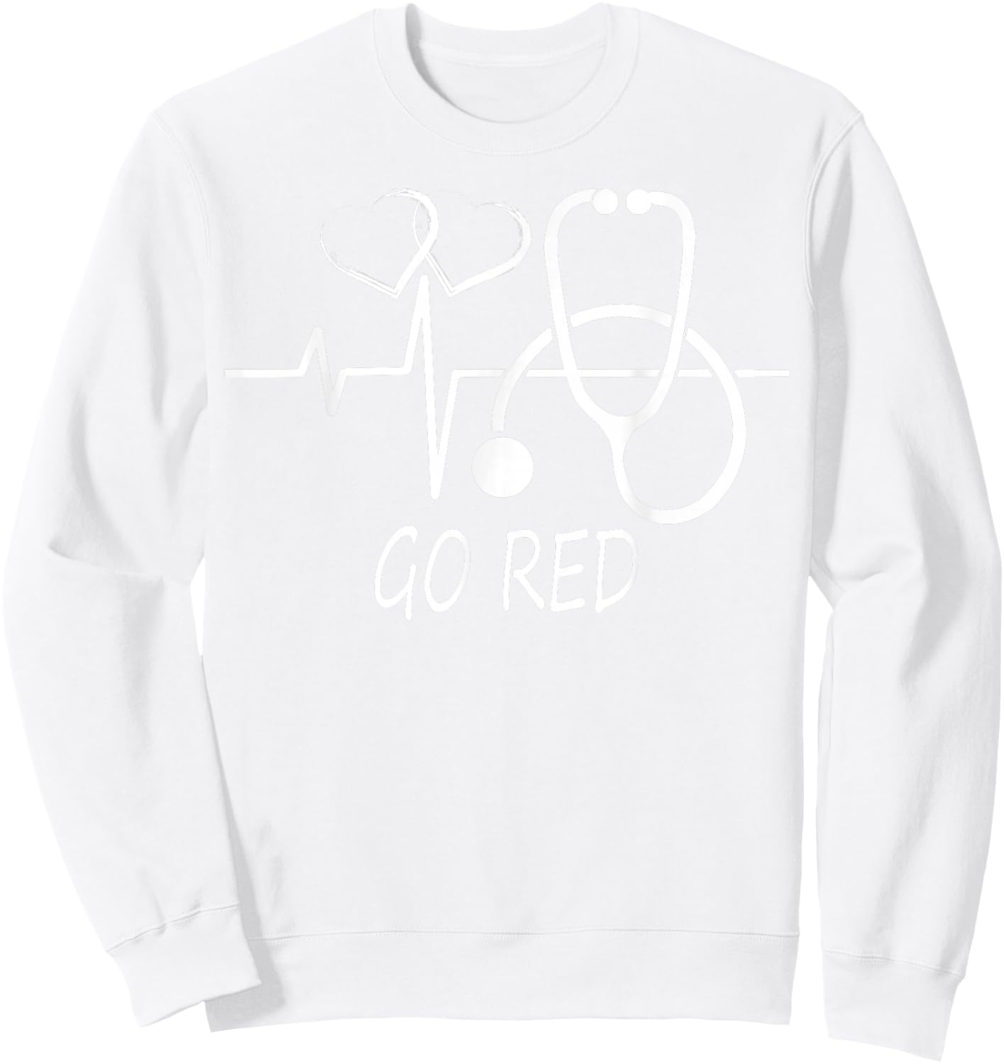 2026 February Heart Health Month American Heart Health Sweatshirt - Sweatshirt | White