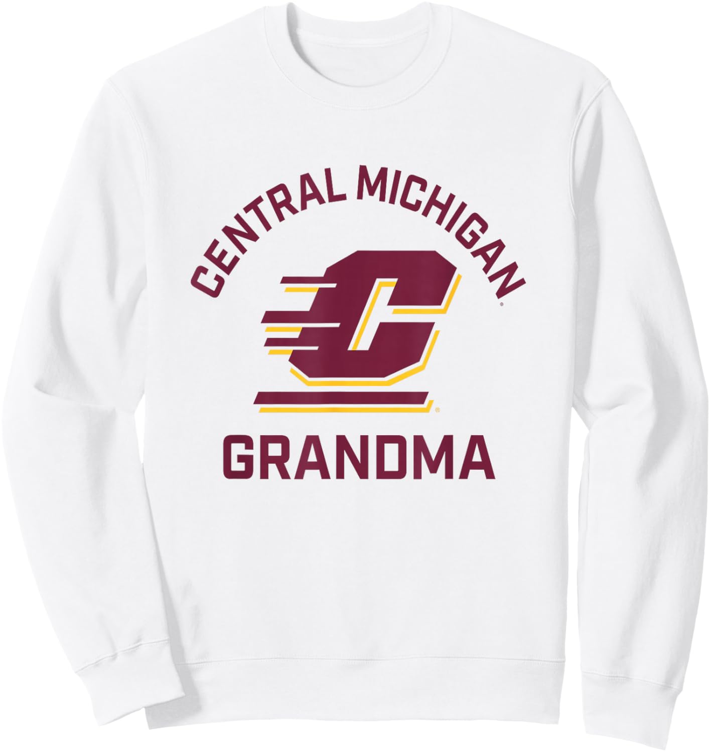 Central Michigan University CMU Chippewas Arched Grandma Sweatshirt - Sweatshirt | White