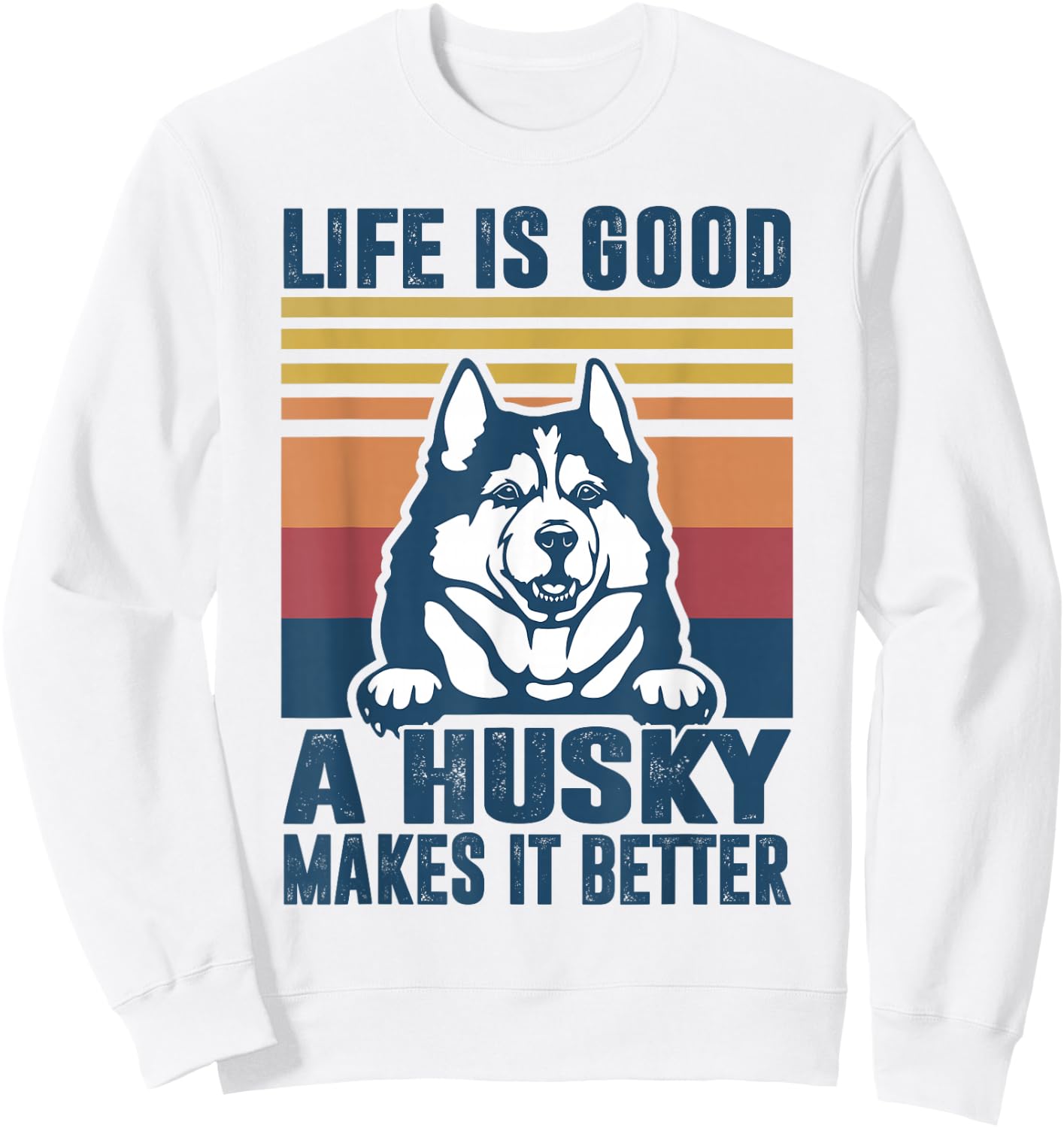 Siberian Husky Gifts Men Husky Dog Dad Dog Mom Sweatshirt - Sweatshirt | White