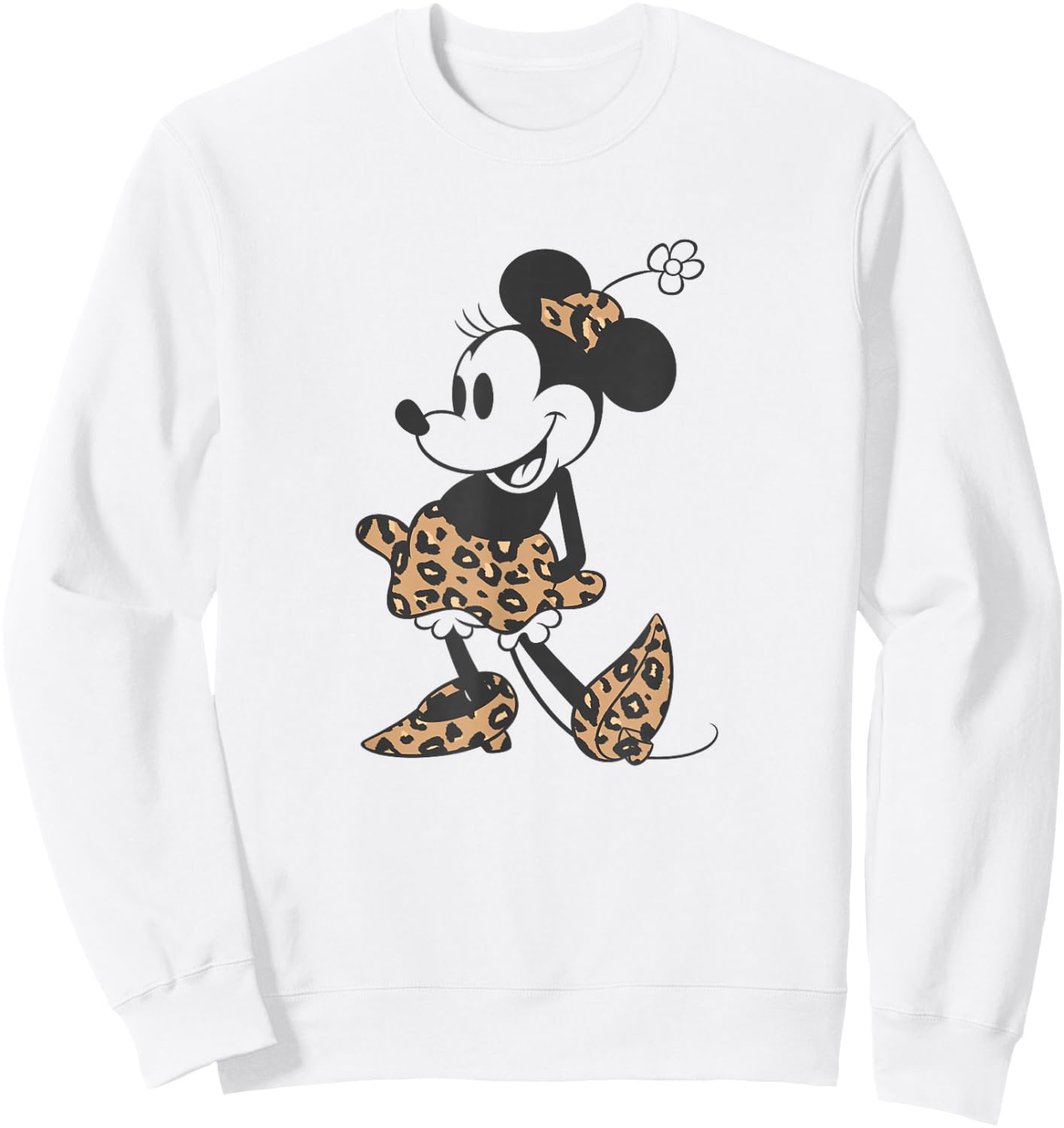 Disney Minnie Mouse Cheetah Print Outfit Small Sweatshirt - Sweatshirt | White
