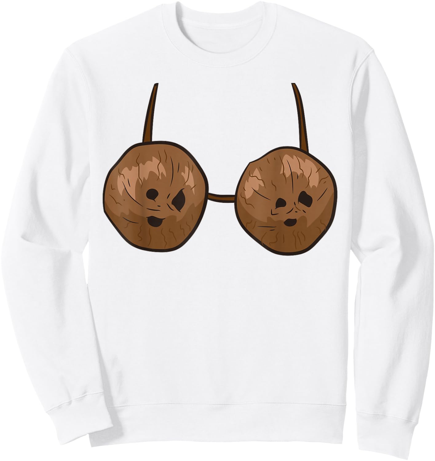 Funny Coconut Summer Coconuts Bra Funny Halloween Costume Women Sweatshirt - Sweatshirt | White