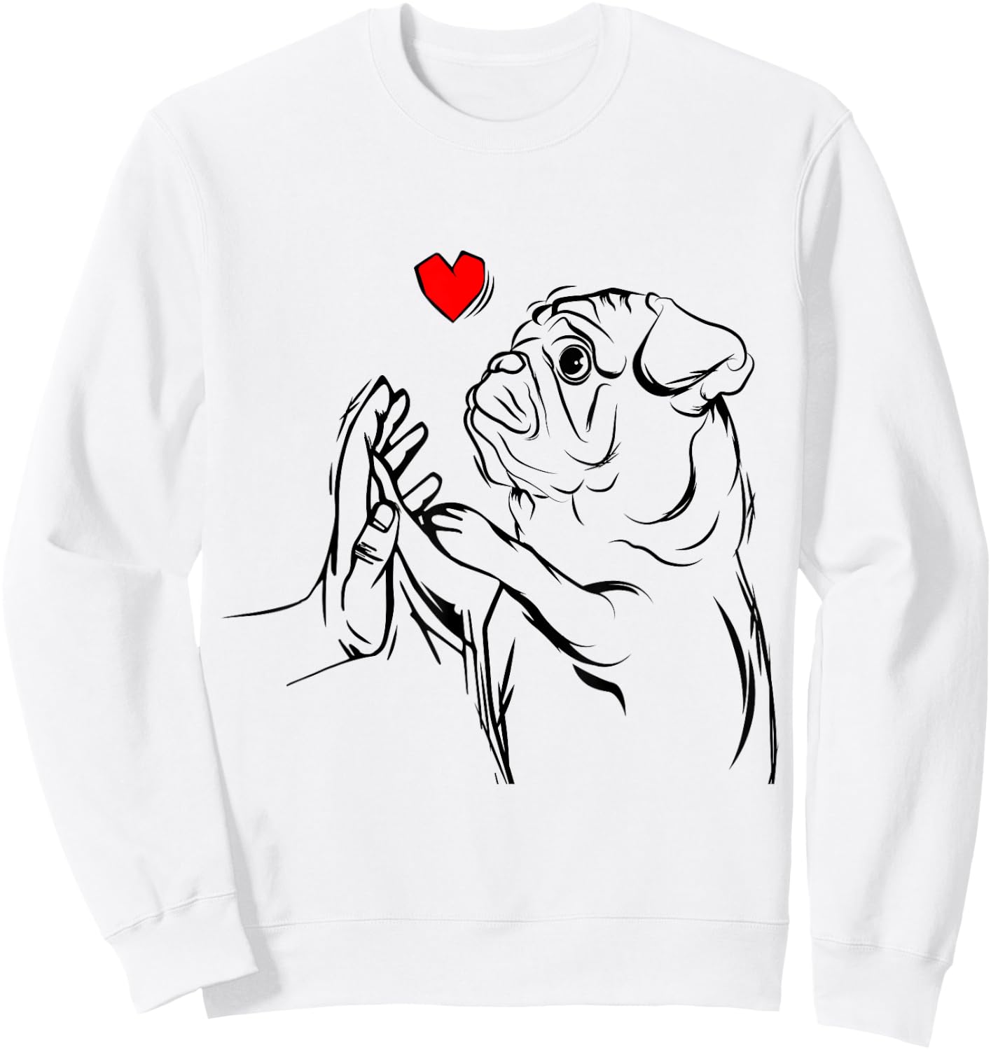 Pug Love Dog Holder Woman Gift Sweatshirt - Sweatshirt | White