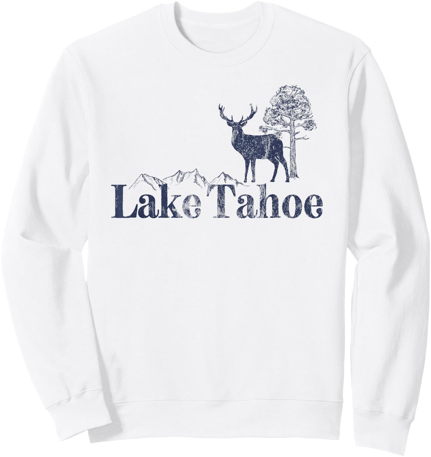 Lake Tahoe Shirt Vintage Retro Style Mountain Camping Hiking Sweatshirt - Sweatshirt | White