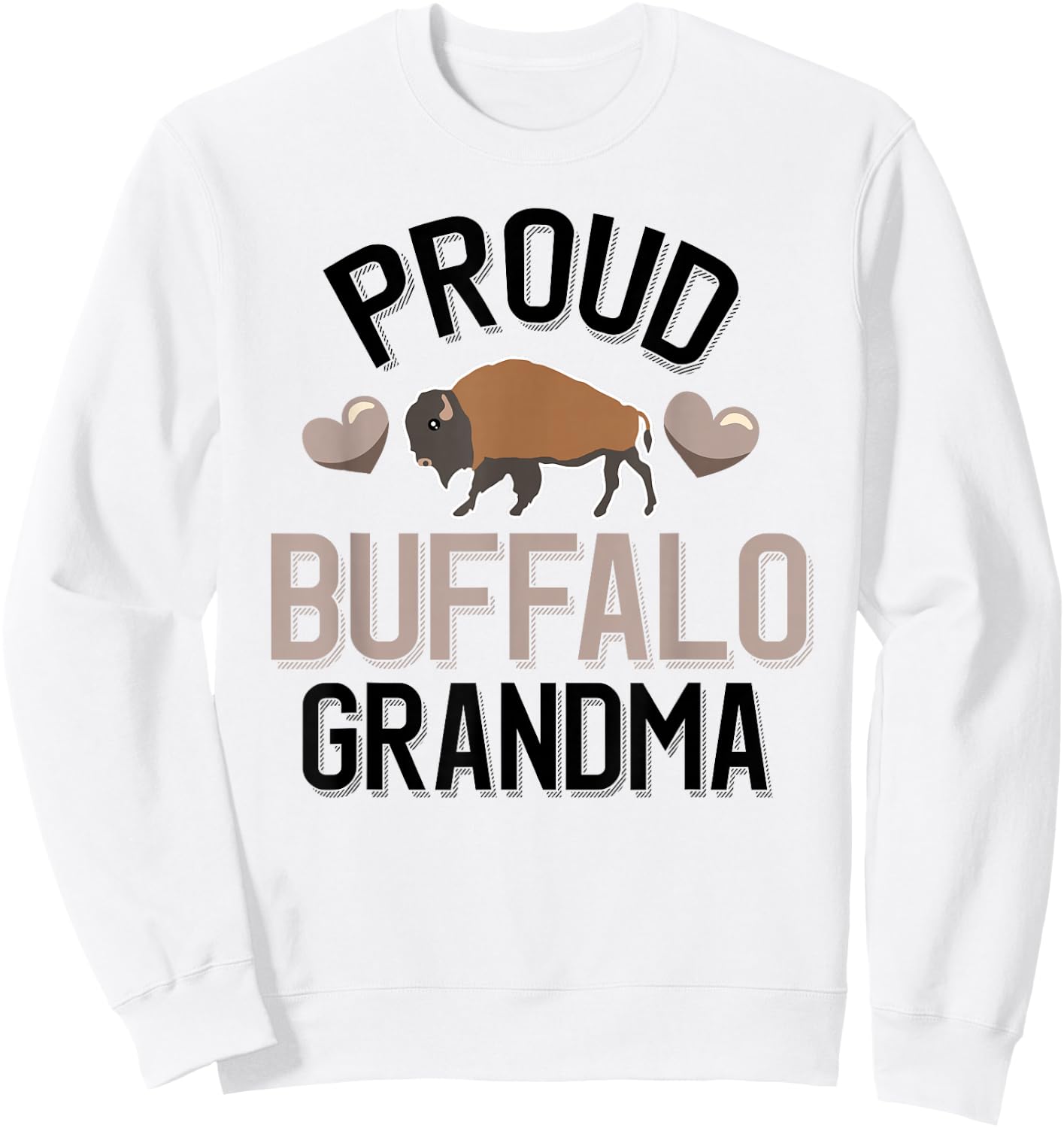 Proud Buffalo Grandma Sweatshirt - Sweatshirt | White