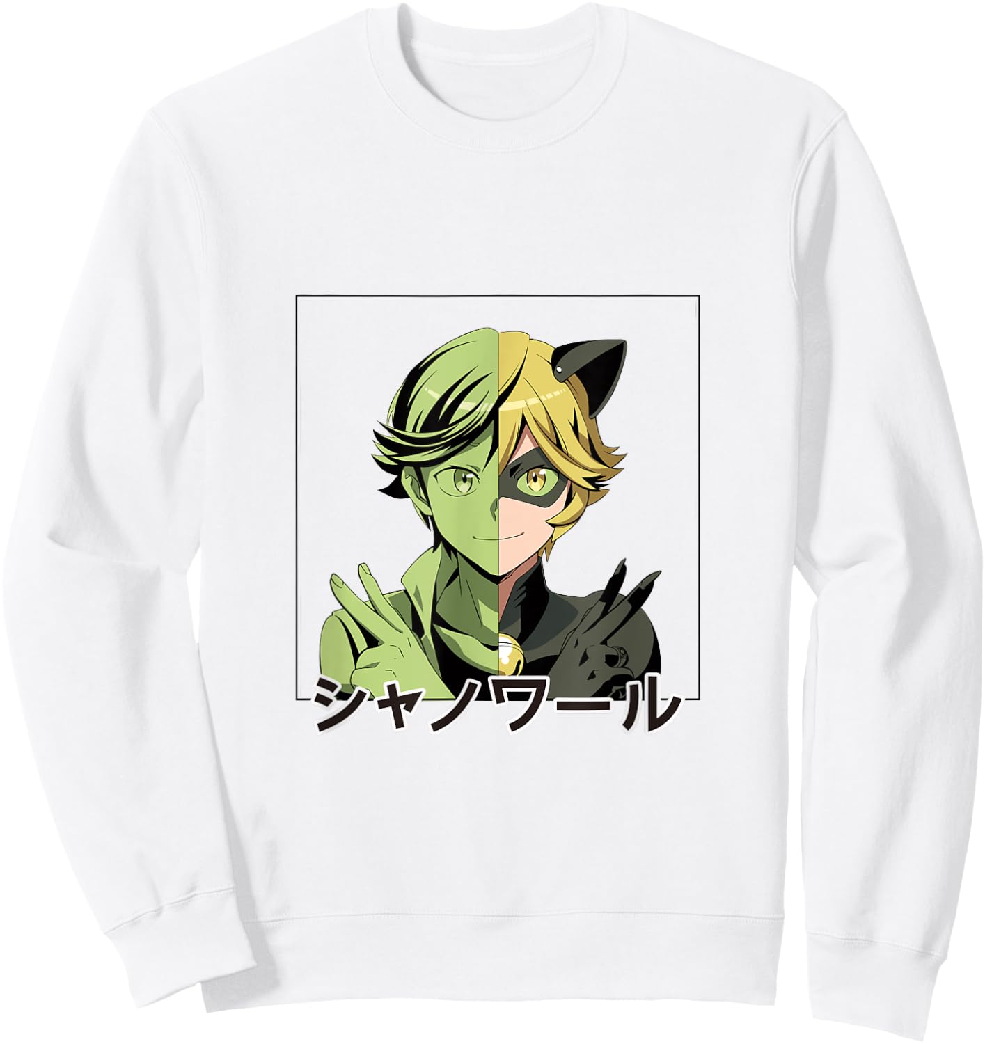 Miraculous Ladybug Manga Cat Noir Sweatshirt - Sweatshirt | White