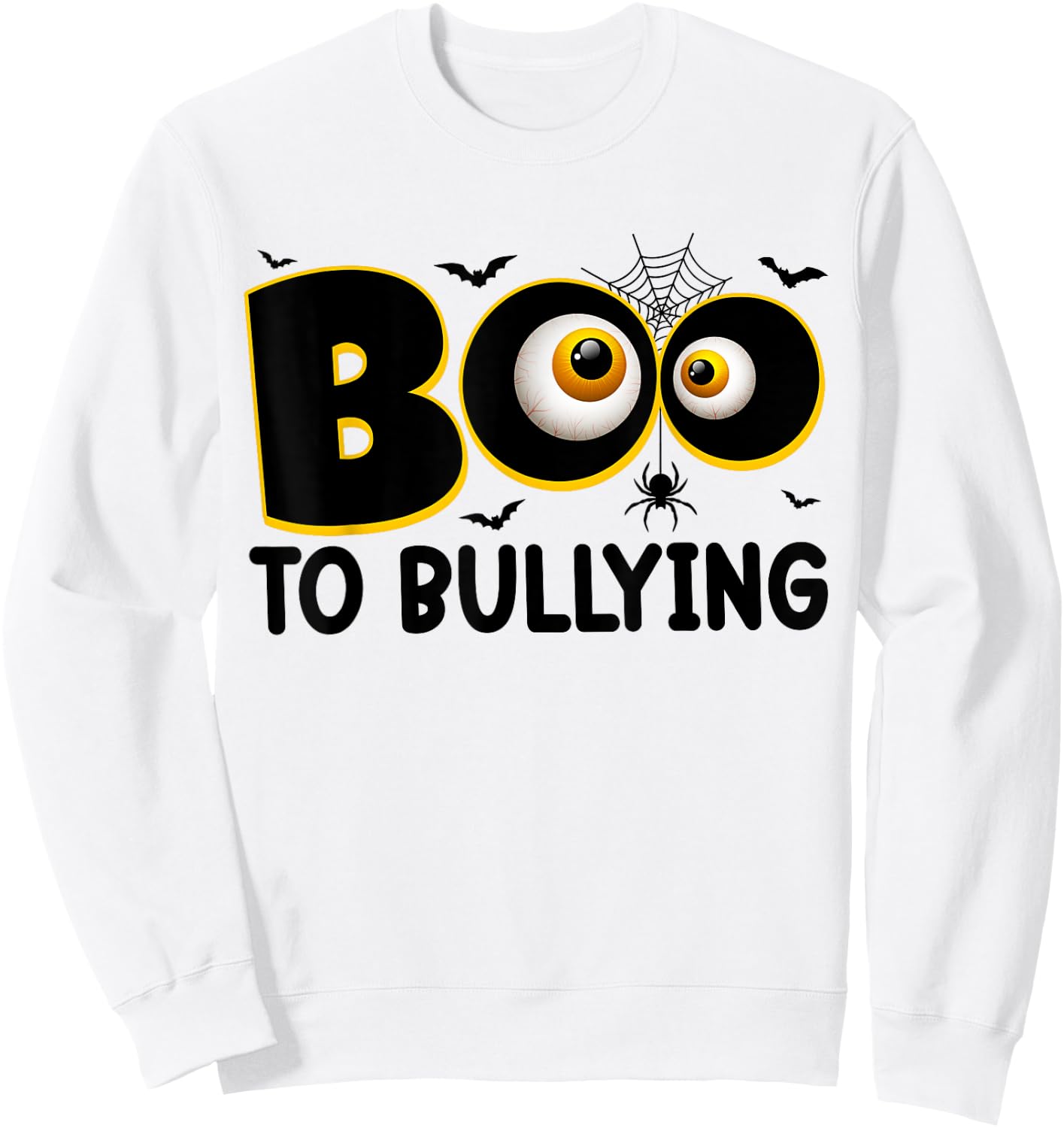 Boo To Bullying Orange Anti Bullying Unity Day Halloween Kid Sweatshirt - Sweatshirt | White
