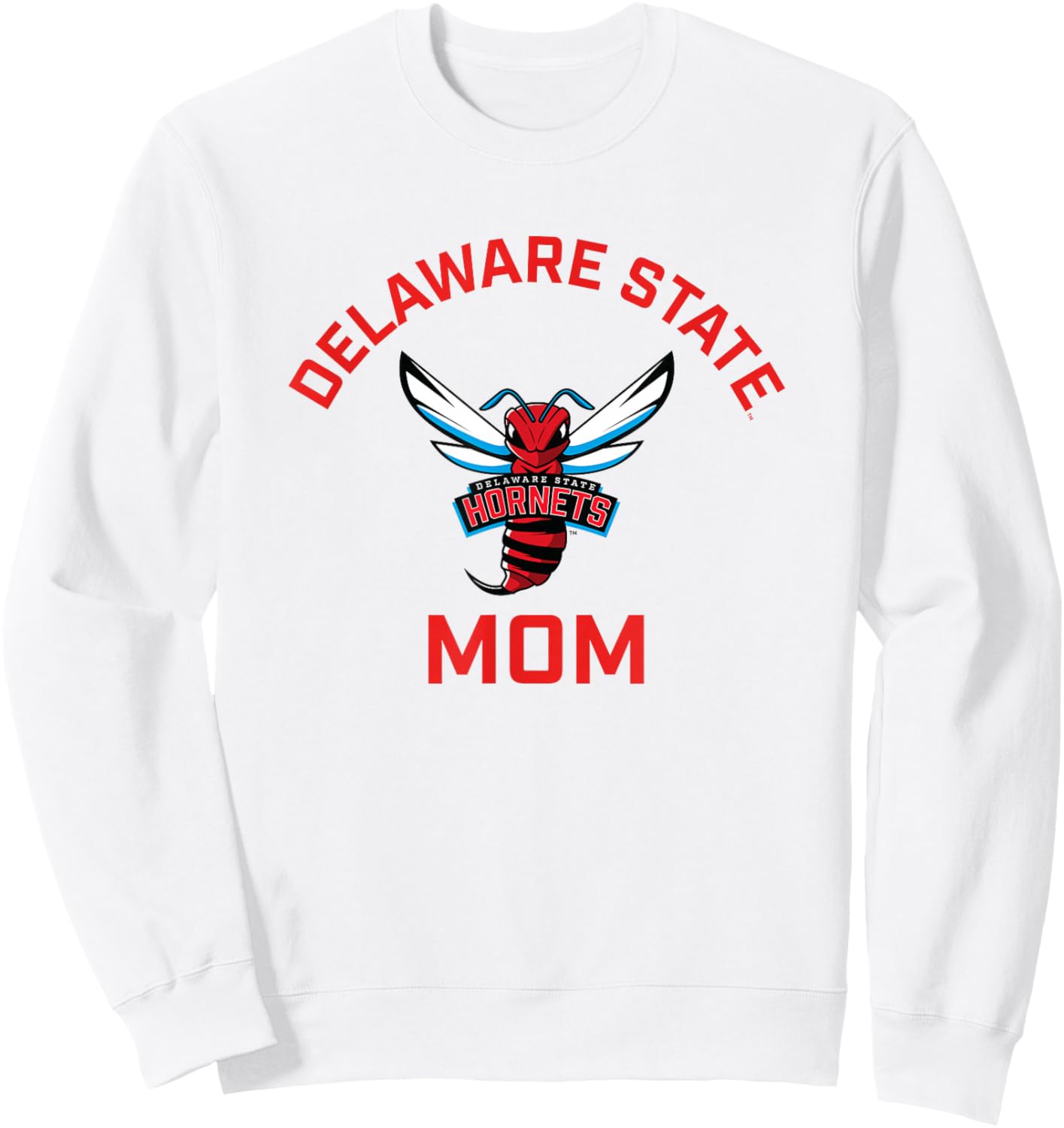Delaware State University DSU Hornets Arched Mom Sweatshirt - Sweatshirt | White