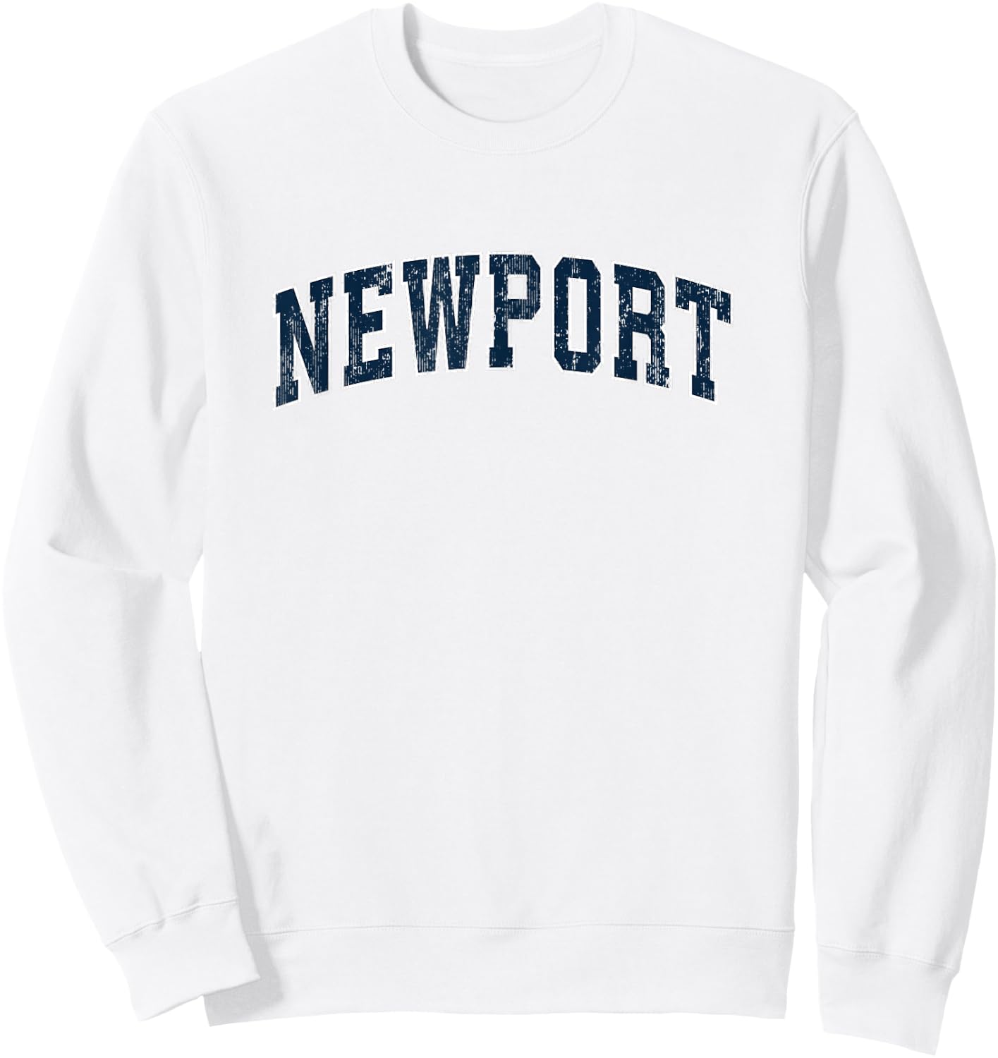 Newport Rhode Island RI Vintage Sports Design Navy Design Sweatshirt - Sweatshirt | White