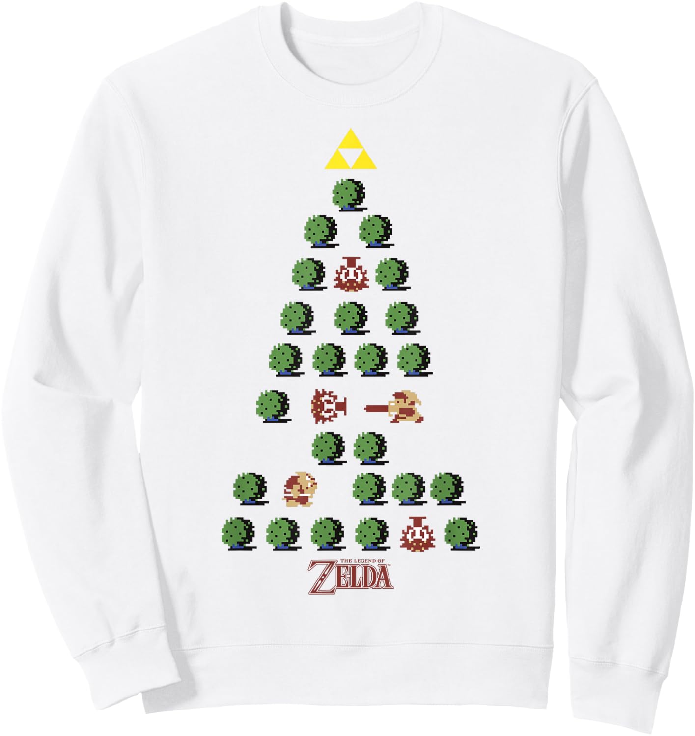 The Legend of Zelda 8-Bit Christmas Tree Sweatshirt - Sweatshirt | White