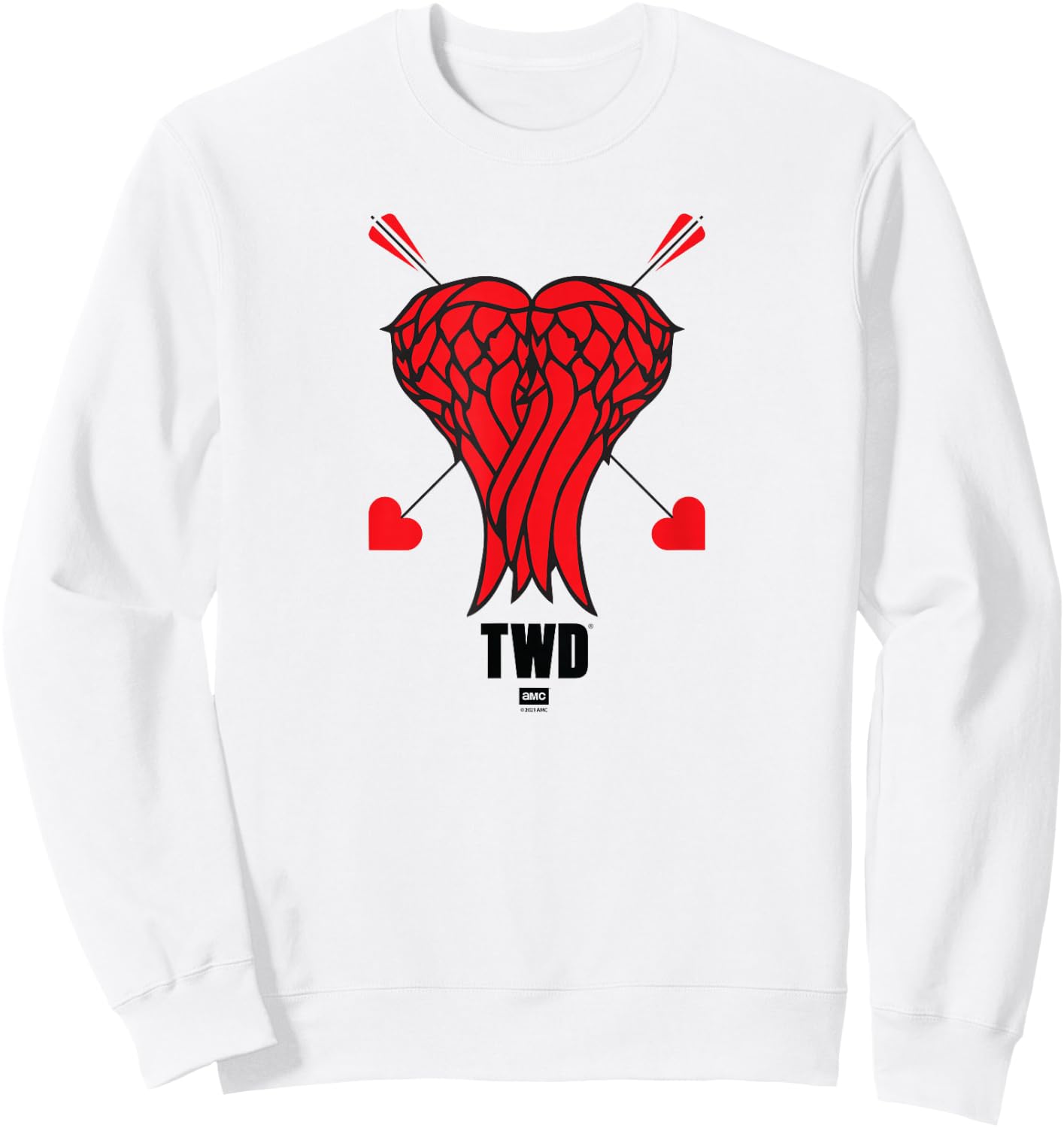 The Walking Dead Daryl Heart Wings Sweatshirt - Sweatshirt | White