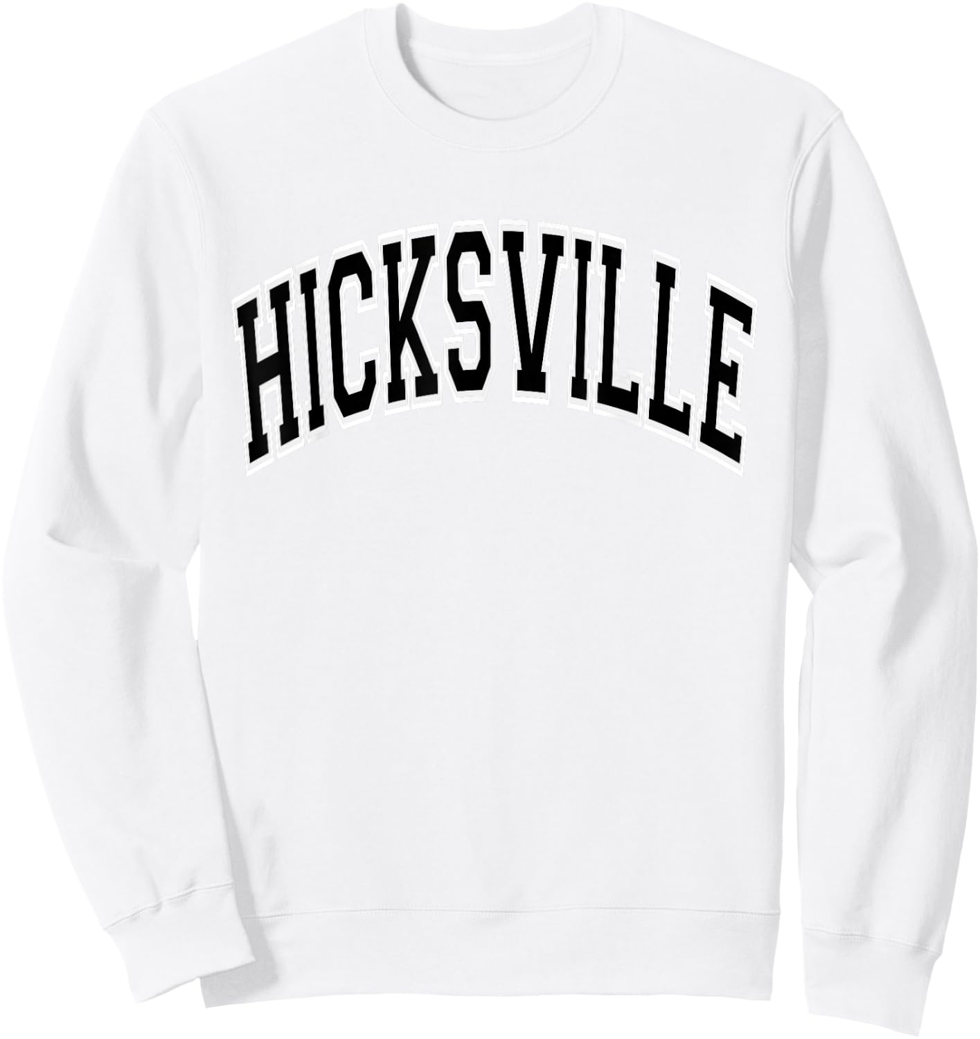 Hicksville Arched Style Orange with Black Text Sweatshirt - Sweatshirt | White