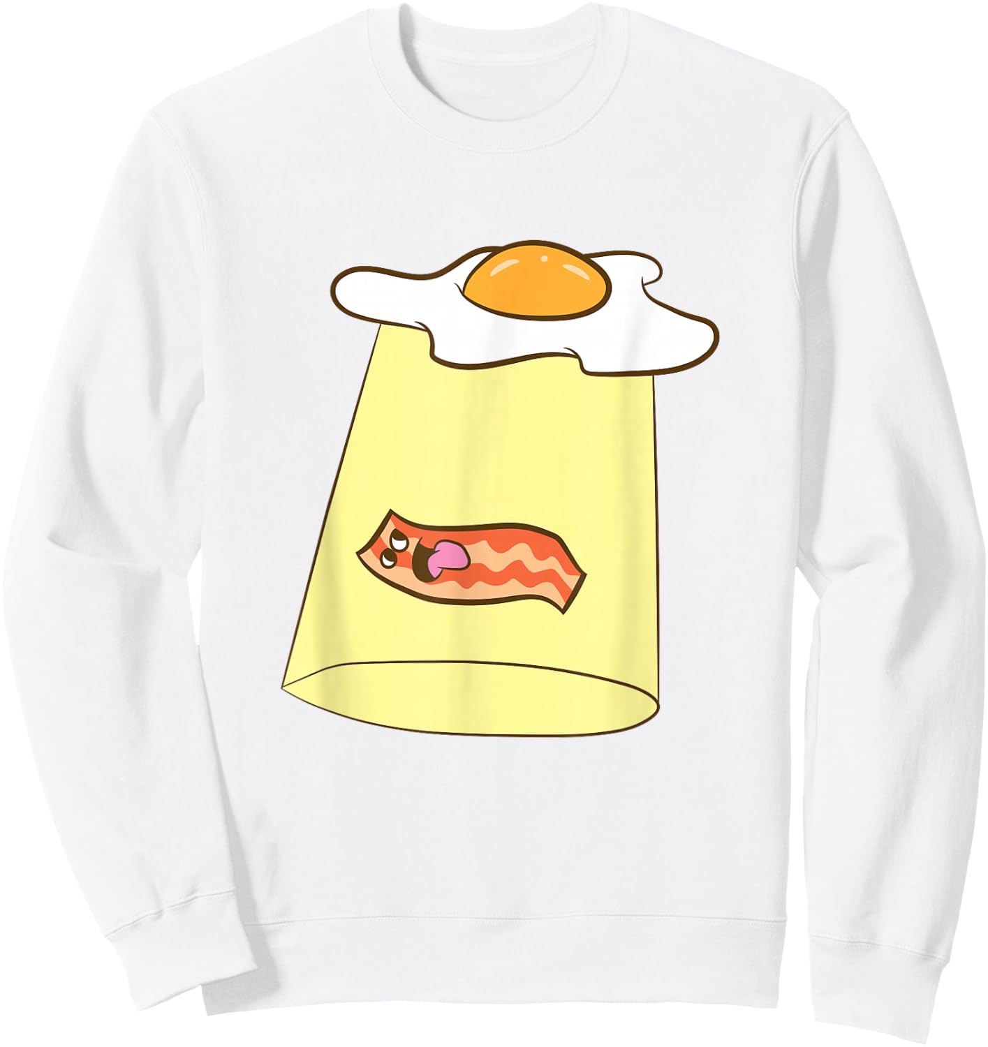 Egg And Bacon UFO Alien Bacon And Eggs Breakfast Sweatshirt - Sweatshirt | White