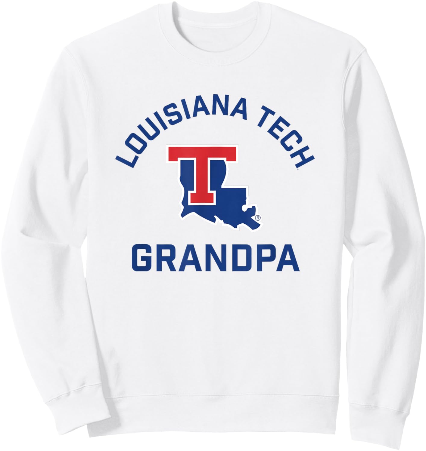 Louisiana Tech Bulldogs Arched Grandpa Sweatshirt - Sweatshirt | White