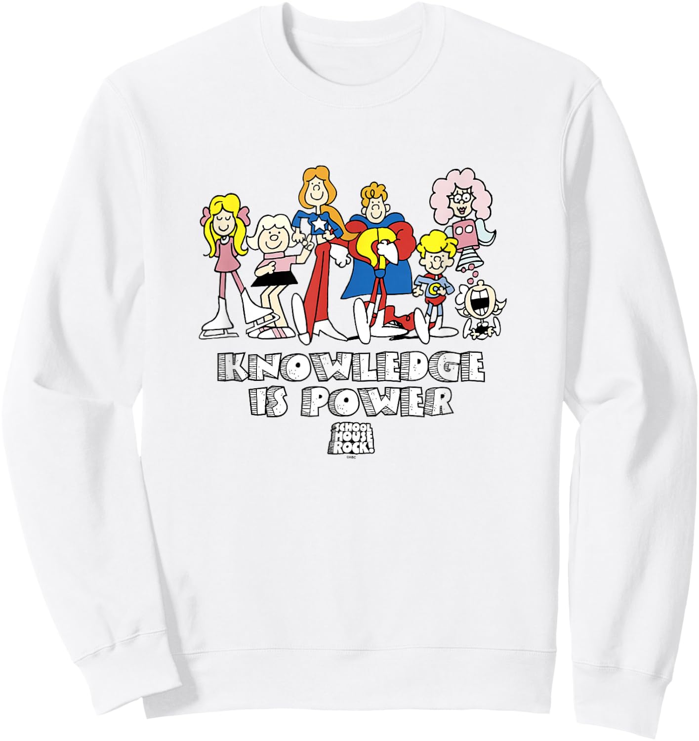 Schoolhouse Rock! Favorite Characters Knowledge is Power Sweatshirt - Sweatshirt | White