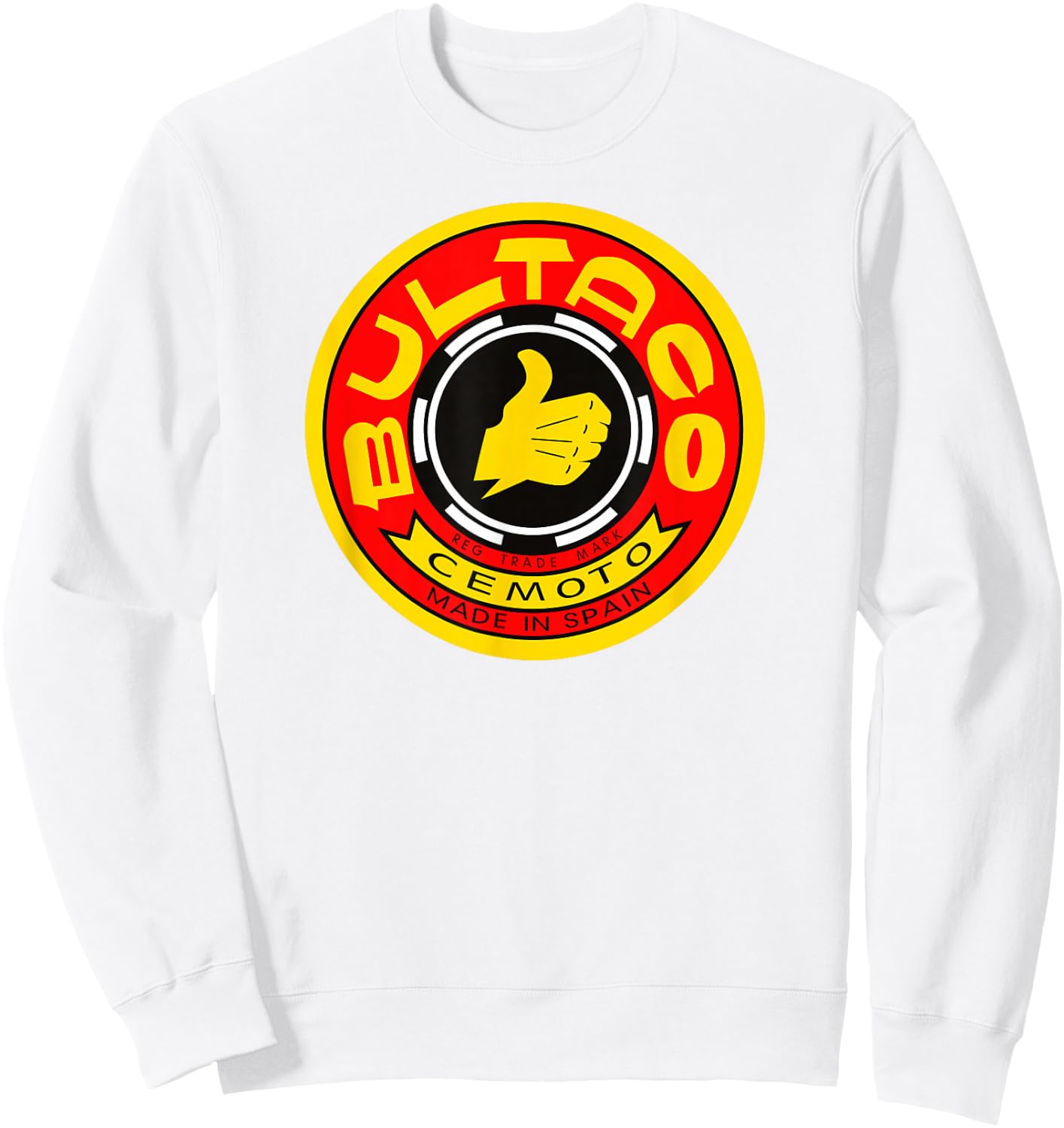 Vintage Bultaco Motorcycle Design Sweatshirt - Sweatshirt | White