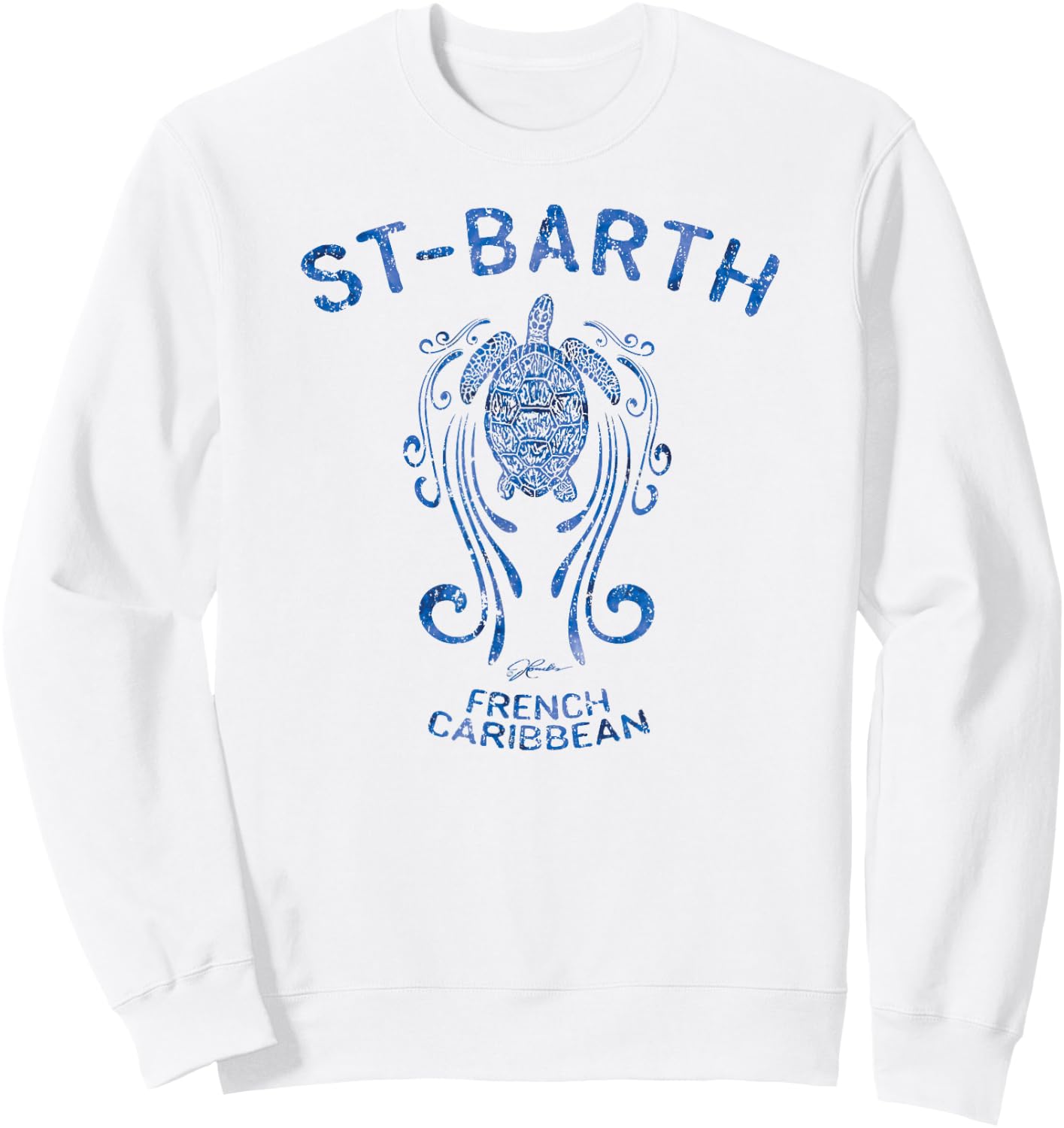 JCombs: St-Barth, Sea Turtle in the Slipstream Sweatshirt - Sweatshirt | White