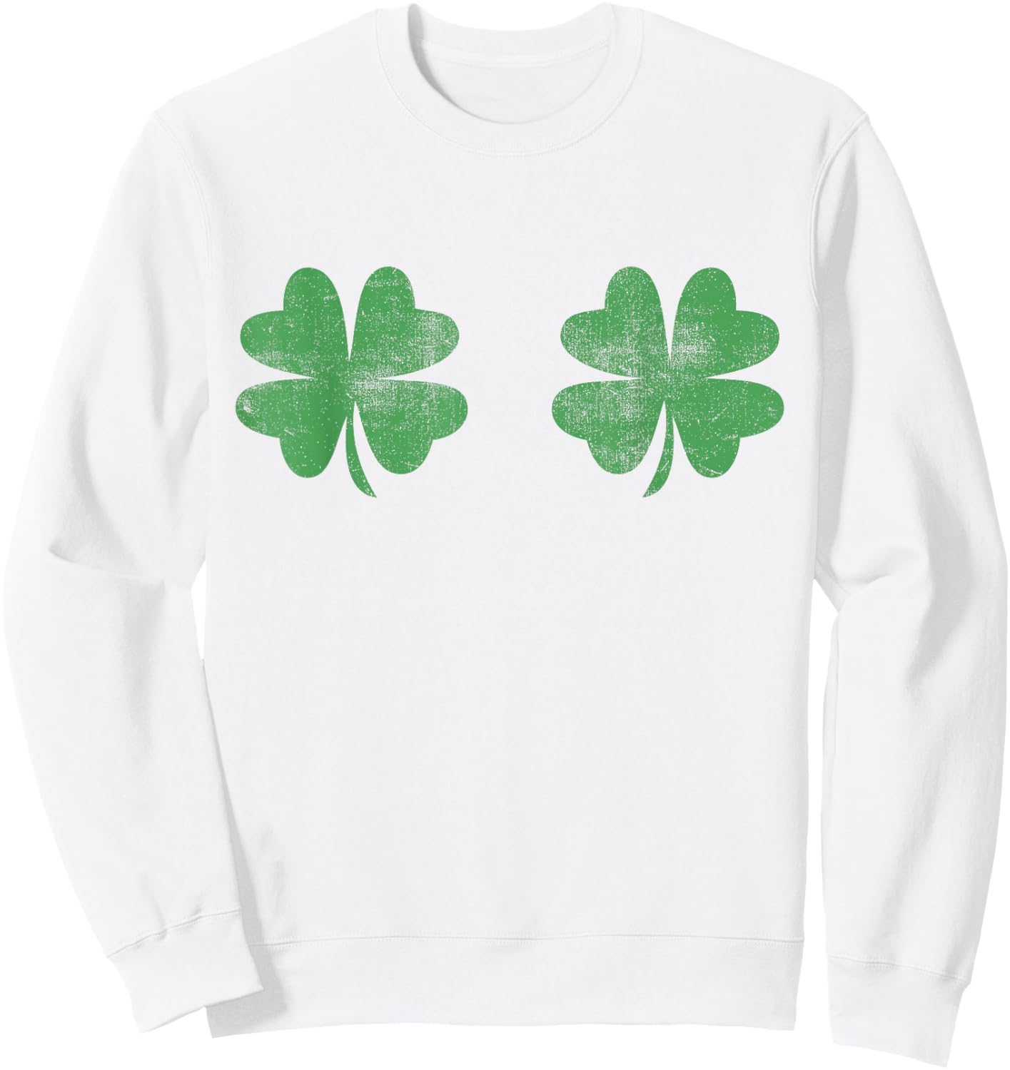 Funny Shamrock Boobs St Patricks Day Sweatshirt - Sweatshirt | White