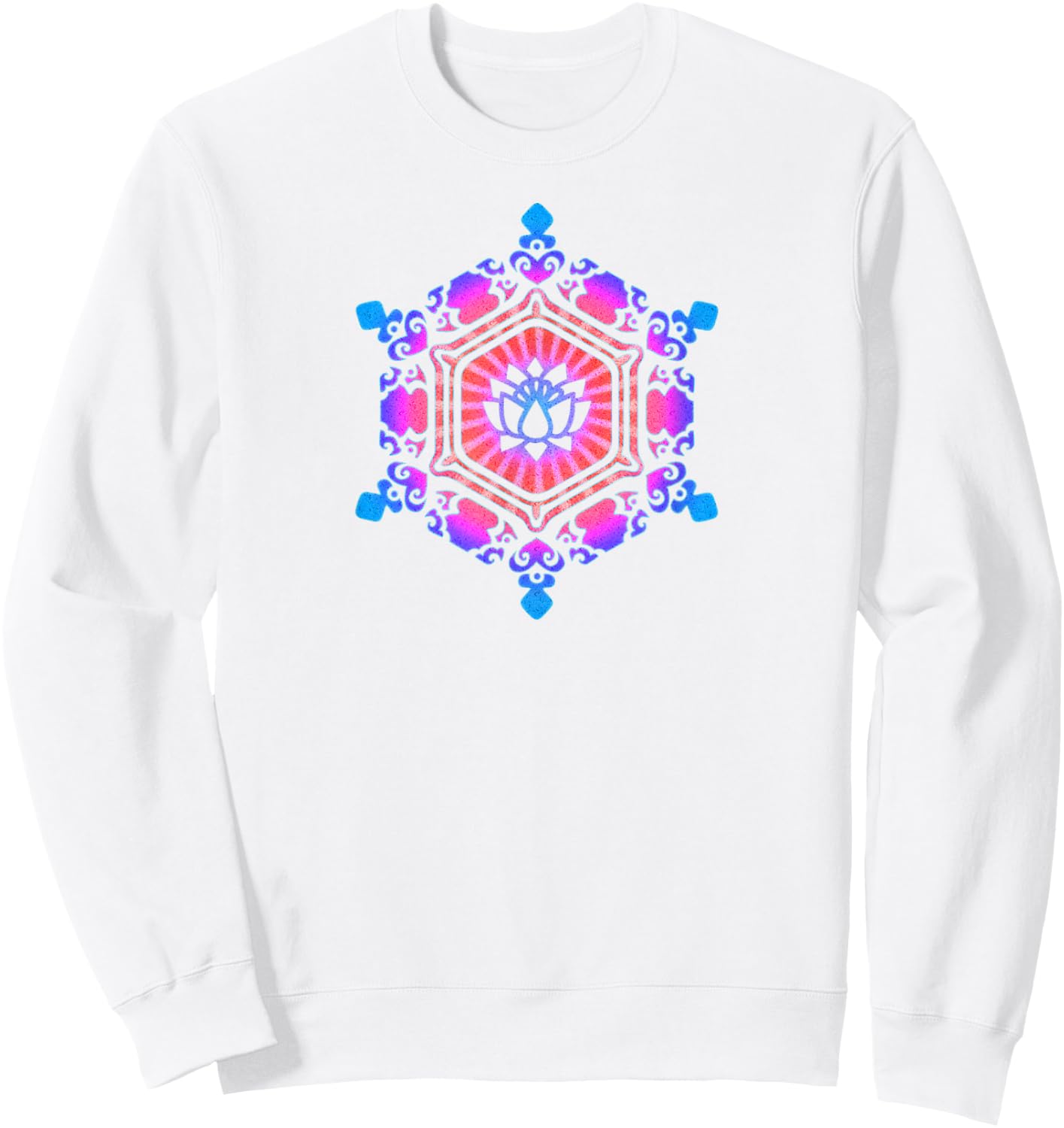 Water crystal, love, lotus flower, yoga, symbol, buddhism Sweatshirt - Sweatshirt | White