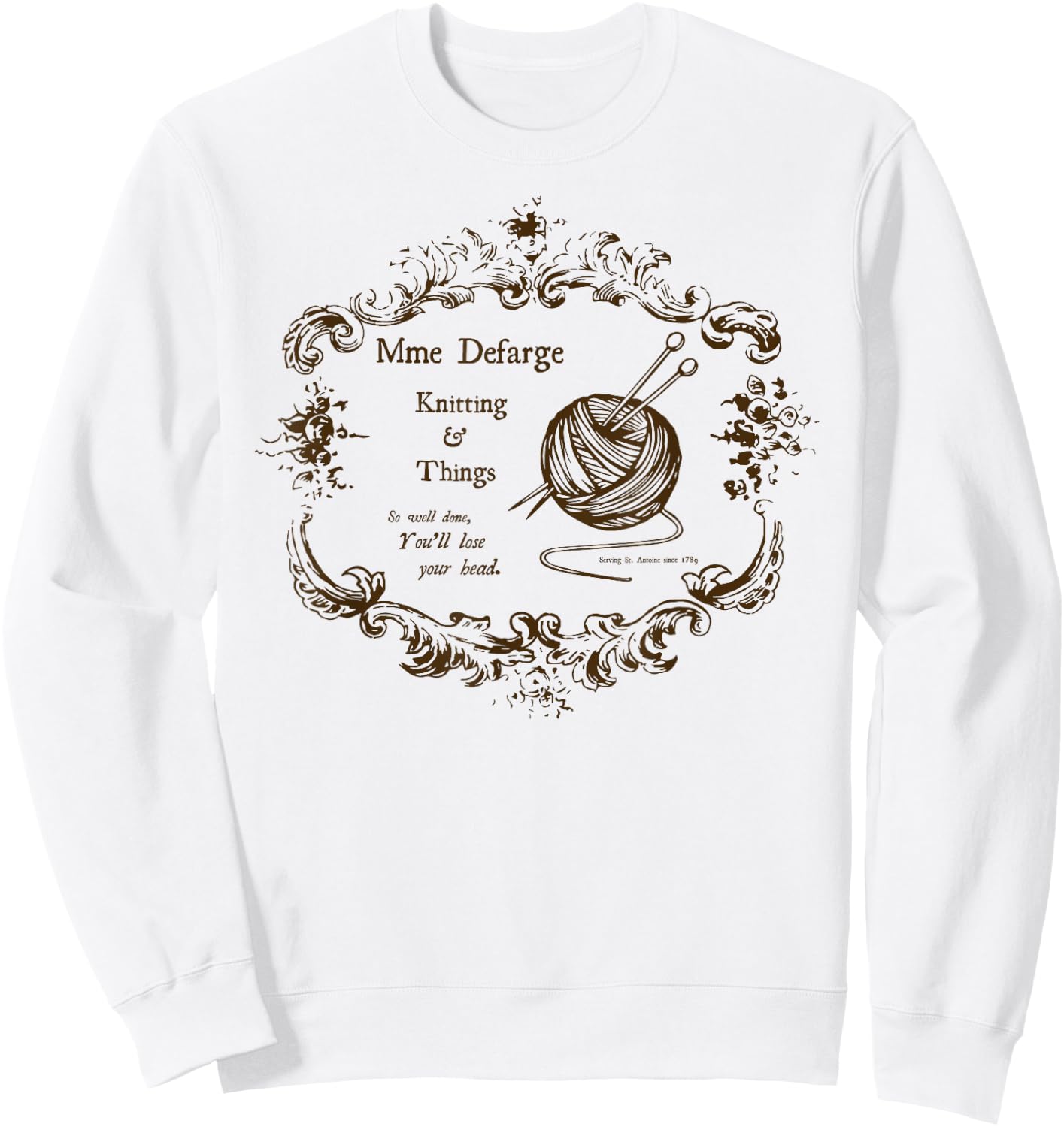 Madame Defarge's Knitting Sweatshirt - Sweatshirt | White