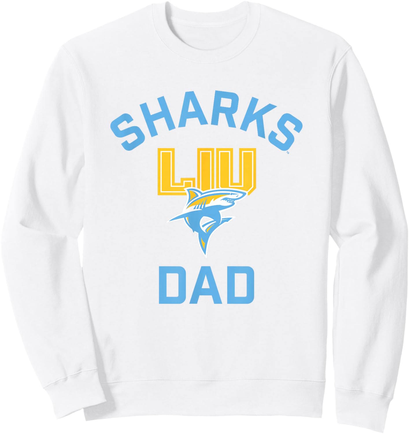 Long Island University LIU Blackbirds Arched Dad Sweatshirt - Sweatshirt | White