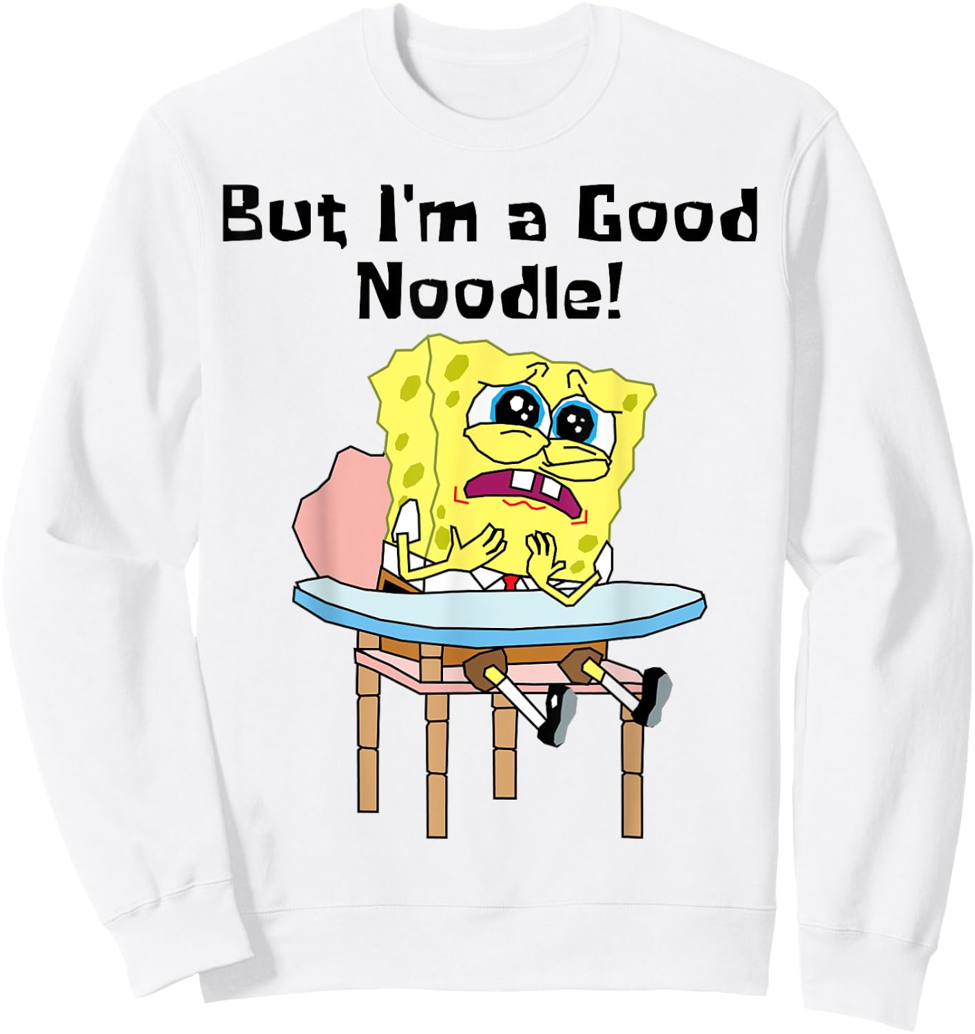 Mademark x SpongeBob SquarePants - But I Am A Good Noodle SpongeBob SquarePants Back To School Sweatshirt - Sweatshirt | White