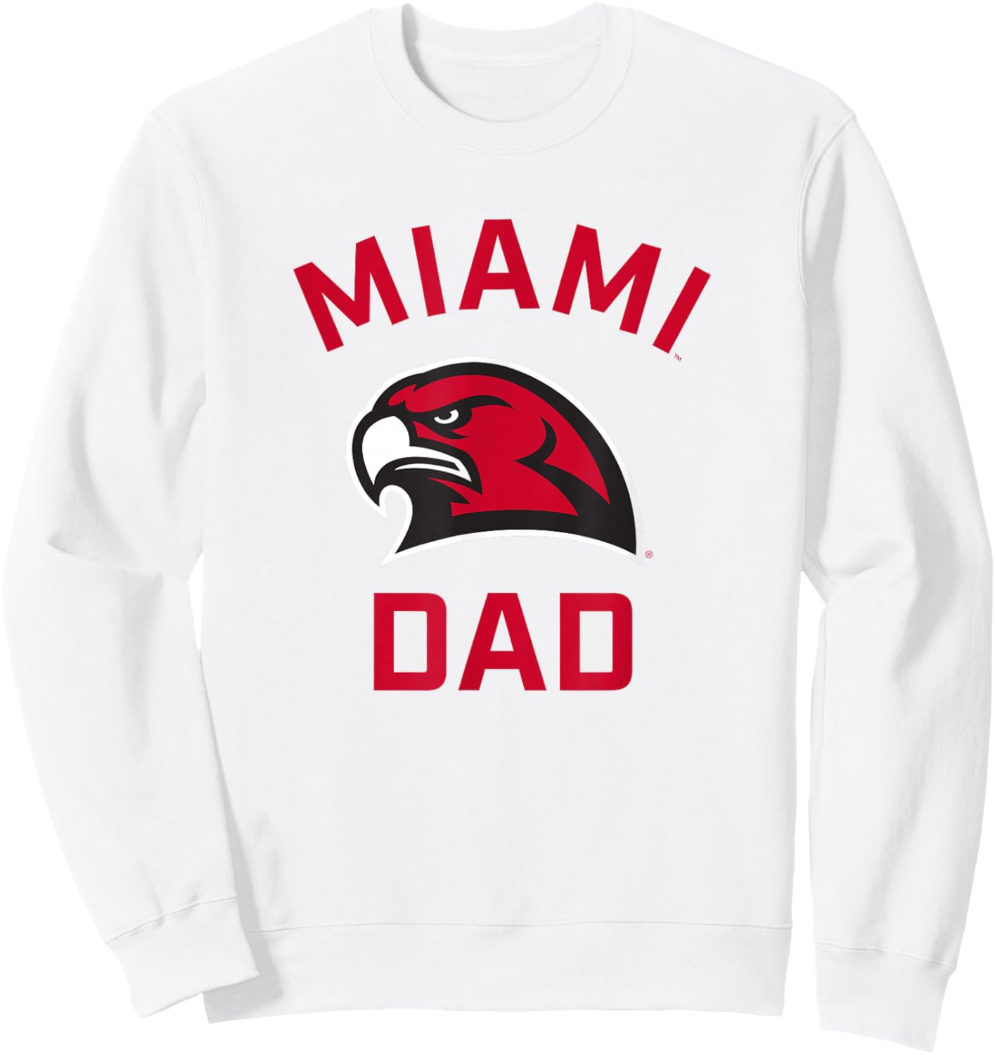 Miami University Ohio Redhawks Arched Dad Sweatshirt - Sweatshirt | White