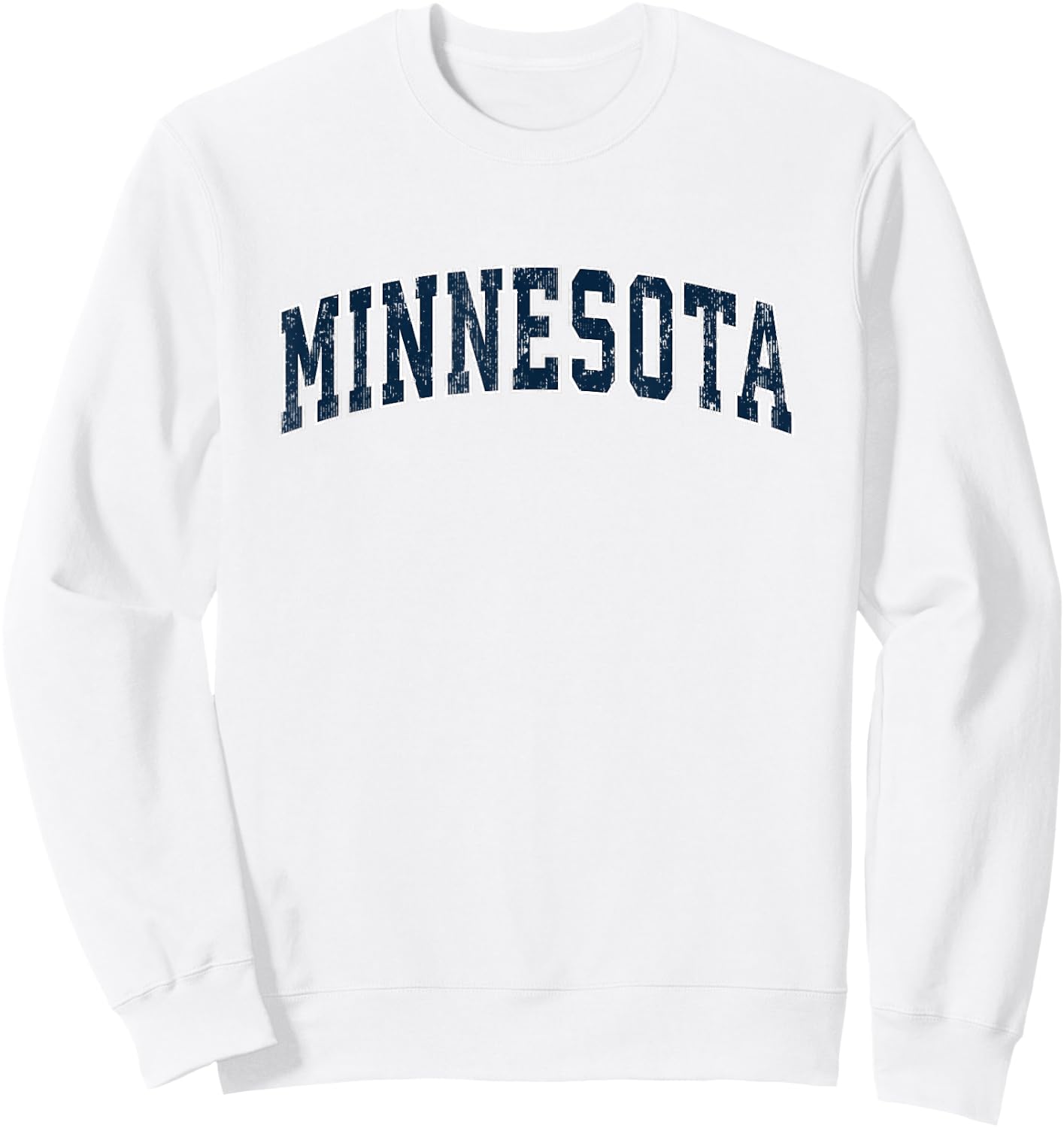Minnesota MN Vintage Sports Design Navy Design Sweatshirt - Sweatshirt | White