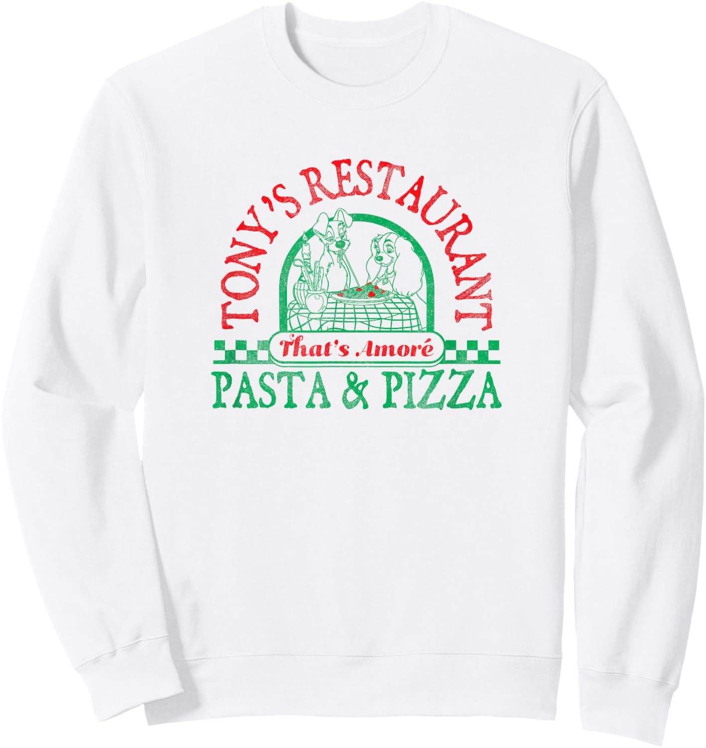 Disney Lady And The Tramp Tony's Restaurant That's Amore Sweatshirt - Sweatshirt | White