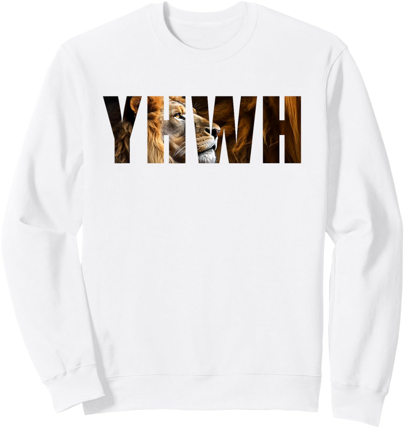 YHWH Lion of Judah: Tetragrammaton Hebrew Name of GOD Yahweh Sweatshirt - Sweatshirt | White