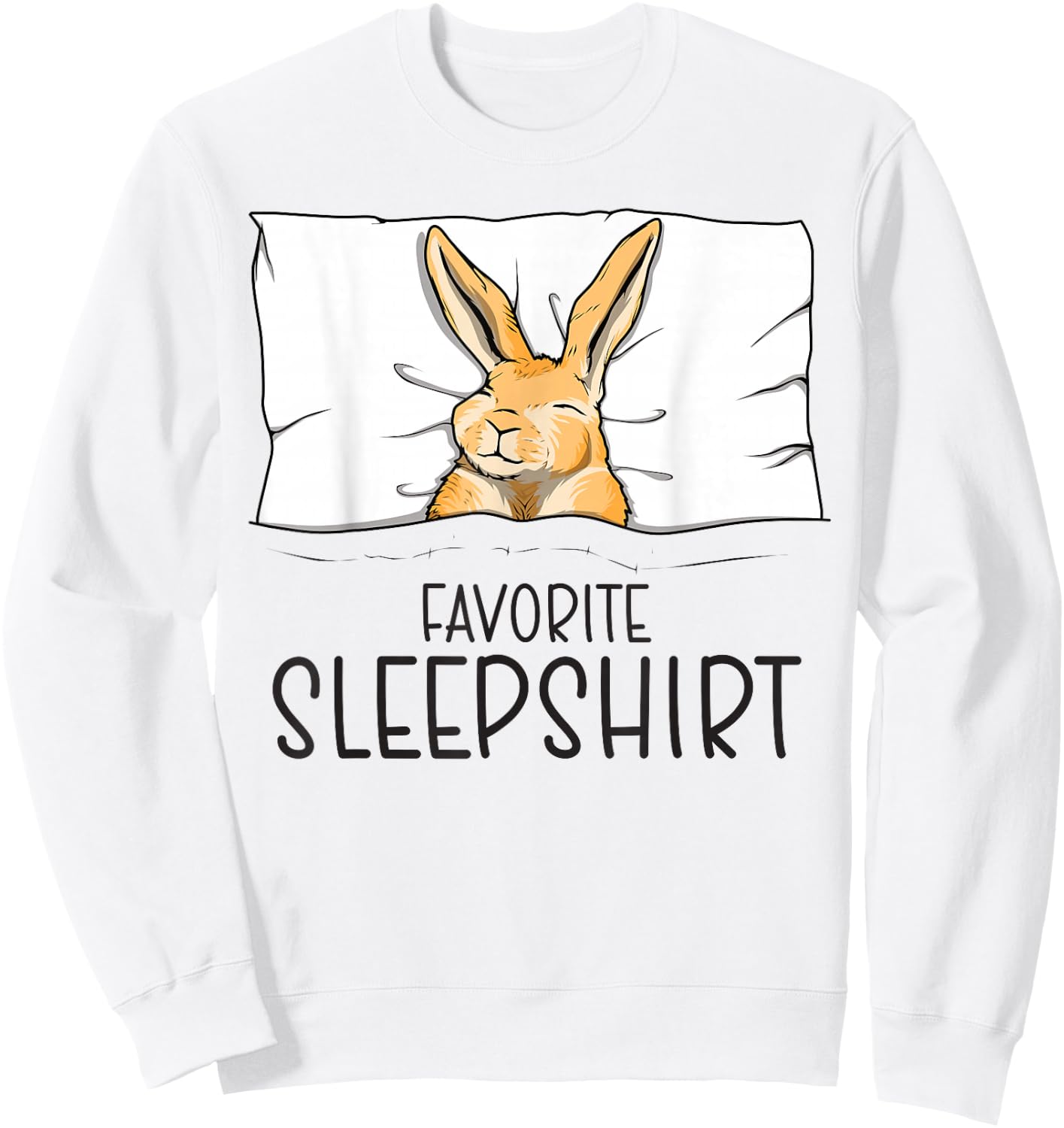 Favorite Sleepshirt, Napping Rabbit Pajama Sweatshirt - Sweatshirt | White