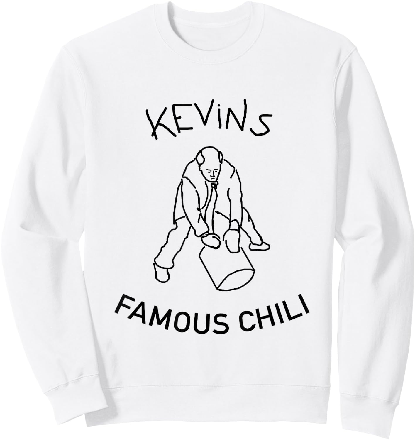RyDesign -Adults White Cotton Blend Small The Office Kevin Chili Sweatshirt - Sweatshirt | White