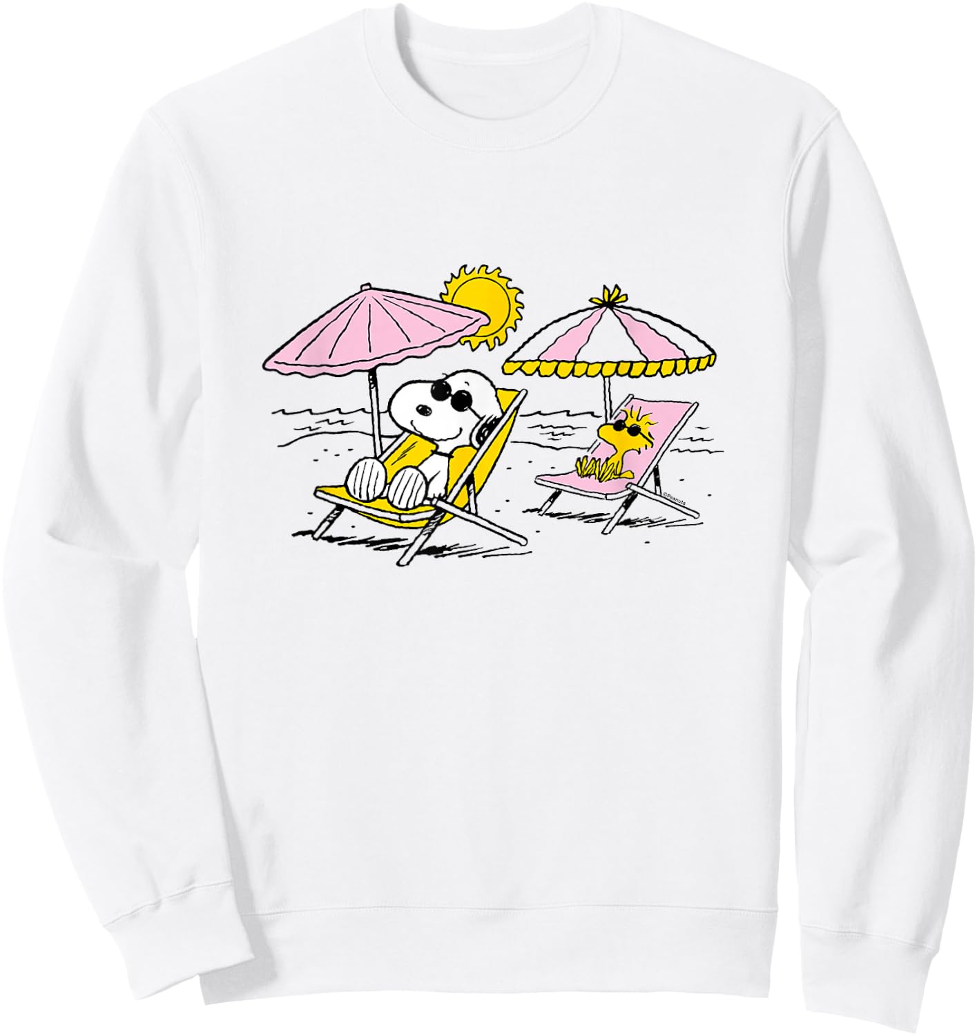 Peanuts - Snoopy & Woodstock Beach Sweatshirt - Sweatshirt | White