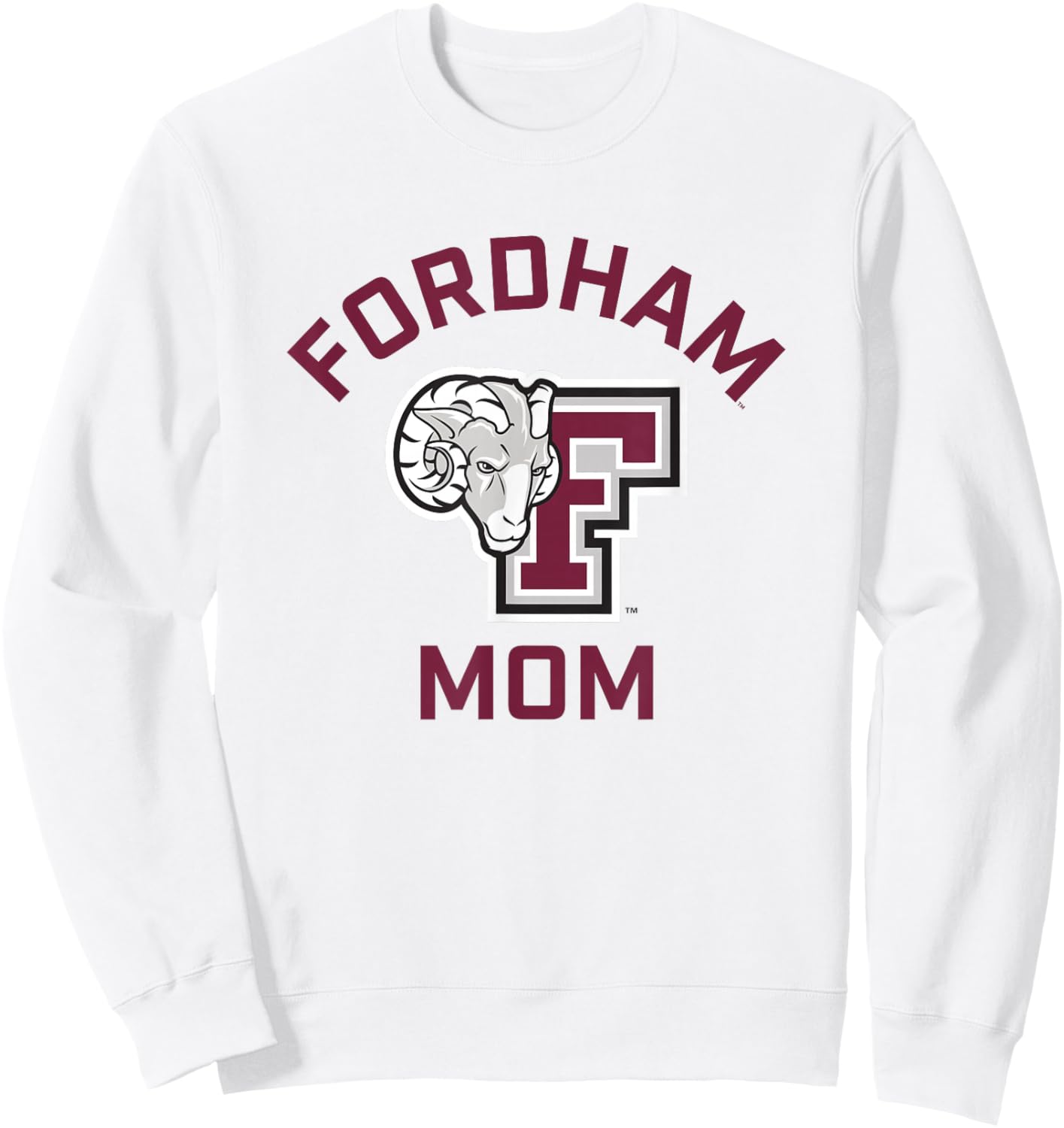 Fordham University Rams Arched Mom Sweatshirt - Sweatshirt | White