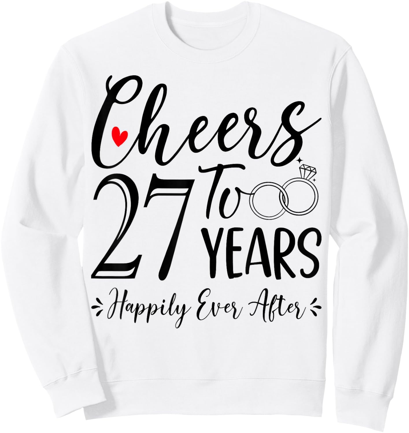 Cheers To 27 Years - 27th Wedding Anniversary Husband Wife Sweatshirt - Sweatshirt | White