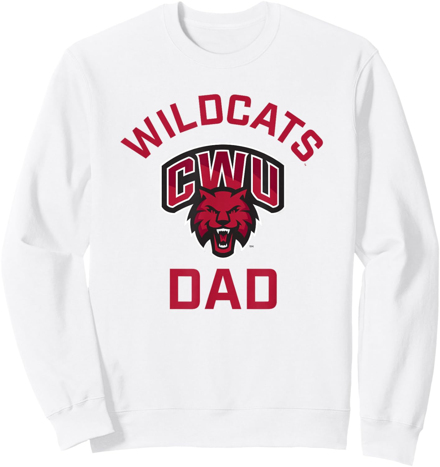 Central Washington University Wildcats Arched Dad Sweatshirt - Sweatshirt | White