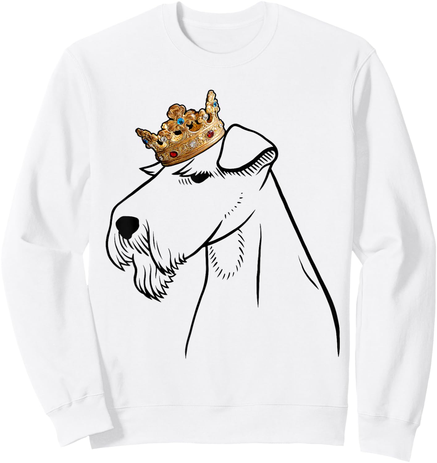 Welsh Terrier Dog Wearing Crown Sweatshirt - Sweatshirt | White
