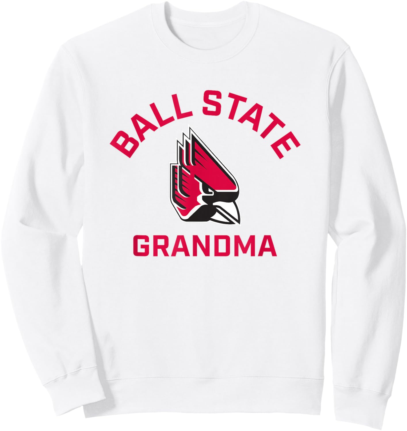 Ball State University Cardinals Arched Grandma Sweatshirt - Sweatshirt | White