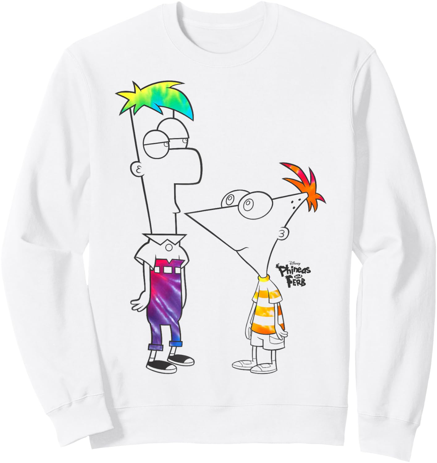 Disney Phineas And Ferb Boys Of Tie Dye Sweatshirt - Sweatshirt | White