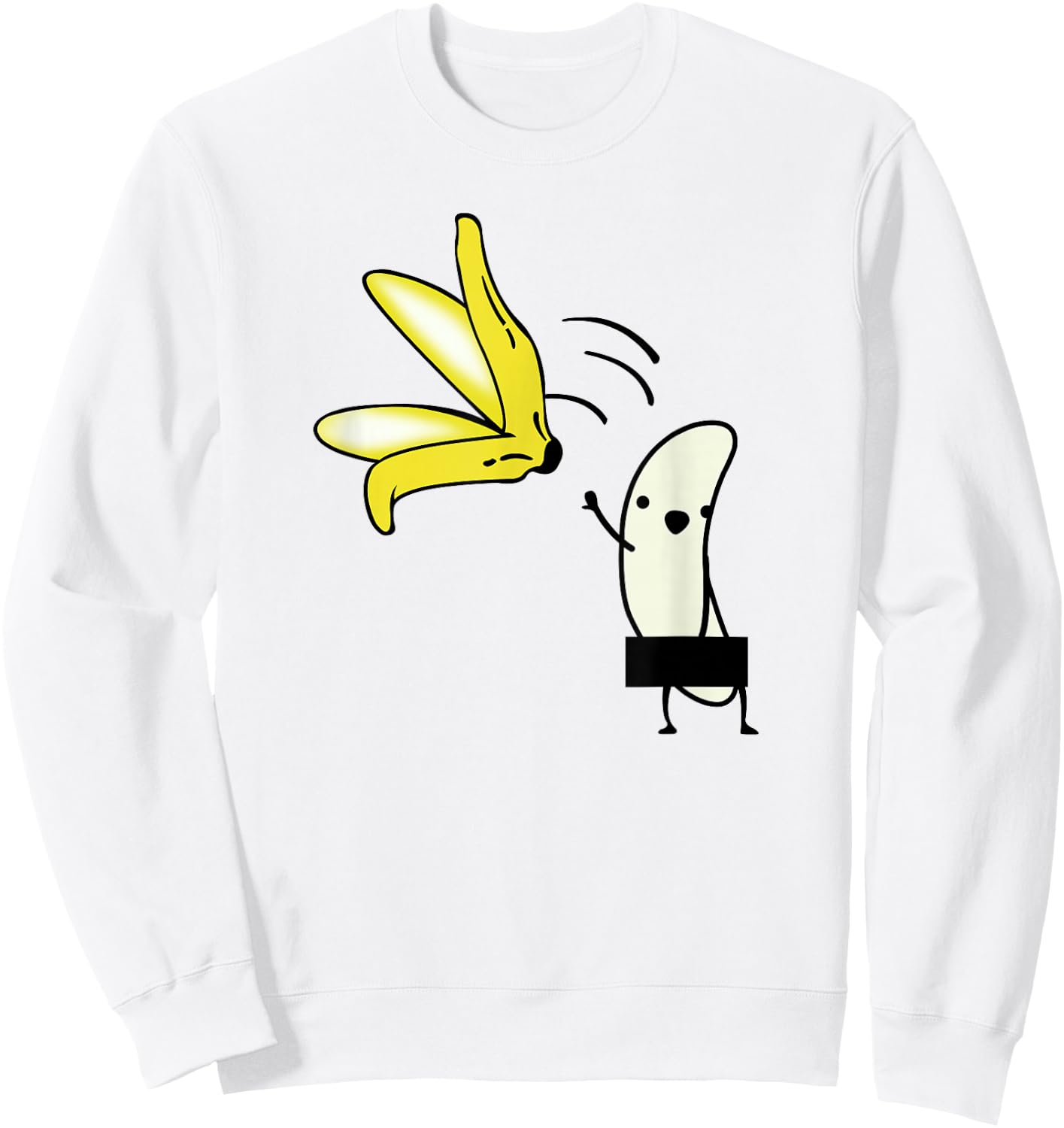 Nude Undressing Banana Halloween Costume Striptease Sweatshirt - Sweatshirt | White