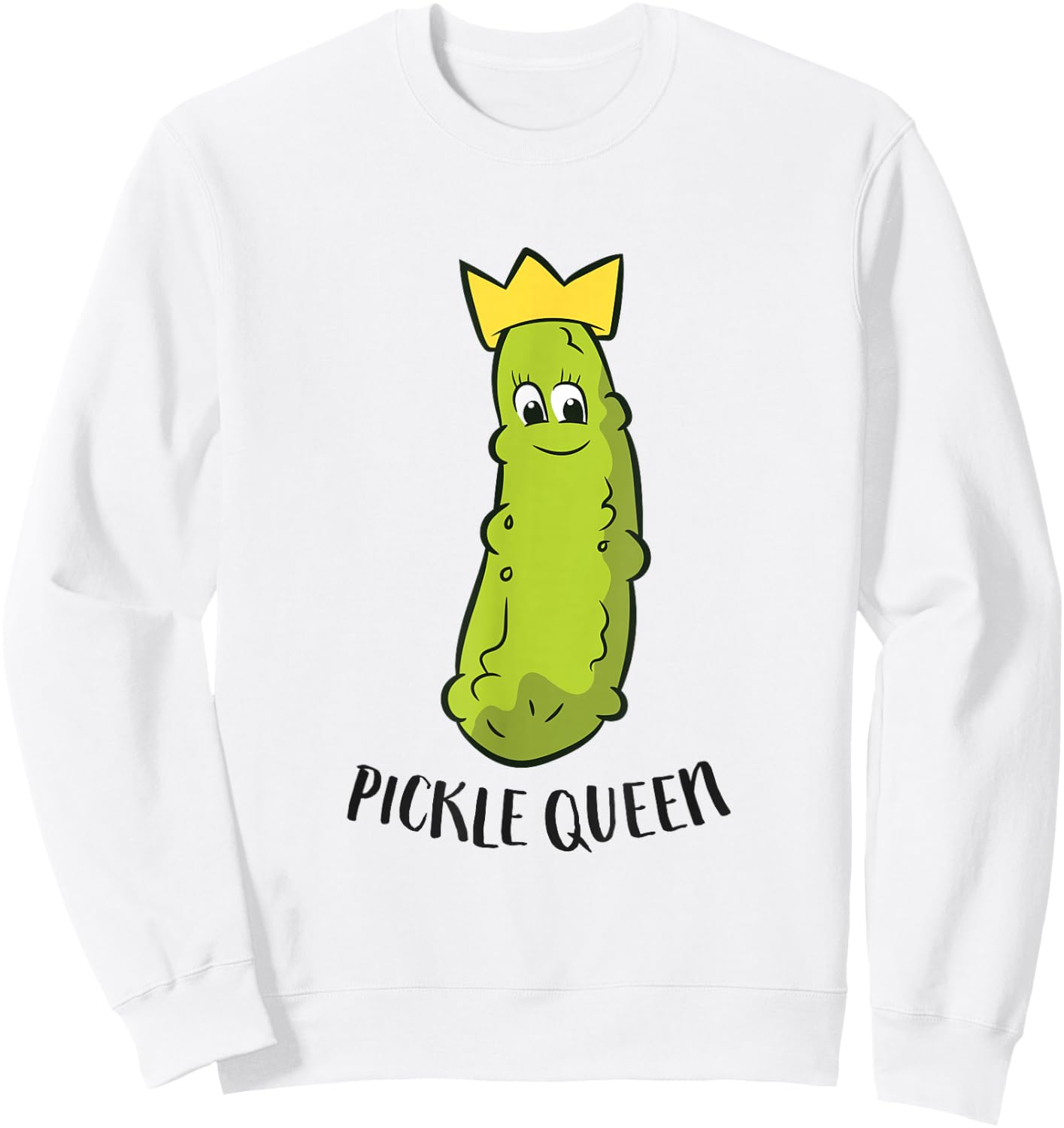 Pickle Queen Funny Cucumber Pickle Girl Sweatshirt - Sweatshirt | White
