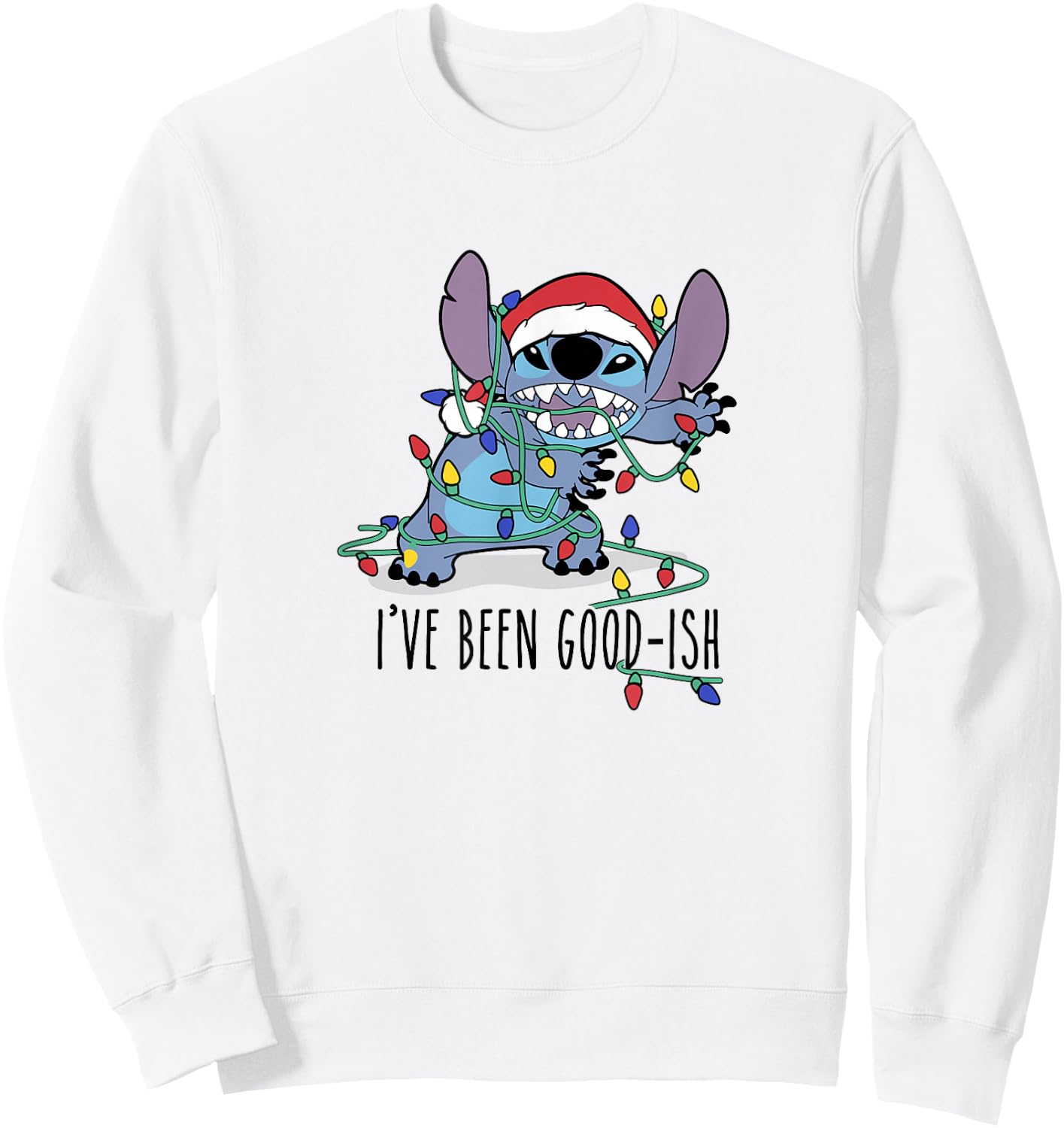 Disney Lilo & Stitch Christmas Stitch I've Been Good-Ish Sweatshirt - Sweatshirt | White