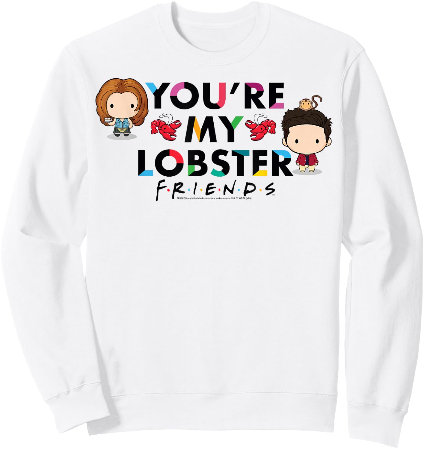 Friends Chibi Ross & Rachel You're My Lobster Sweatshirt - Sweatshirt | White