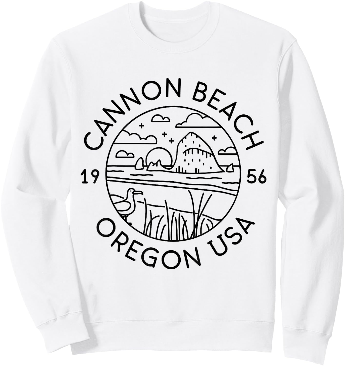 Cannon Beach 1956 Oregon Clatsop Sweatshirt - Sweatshirt | White