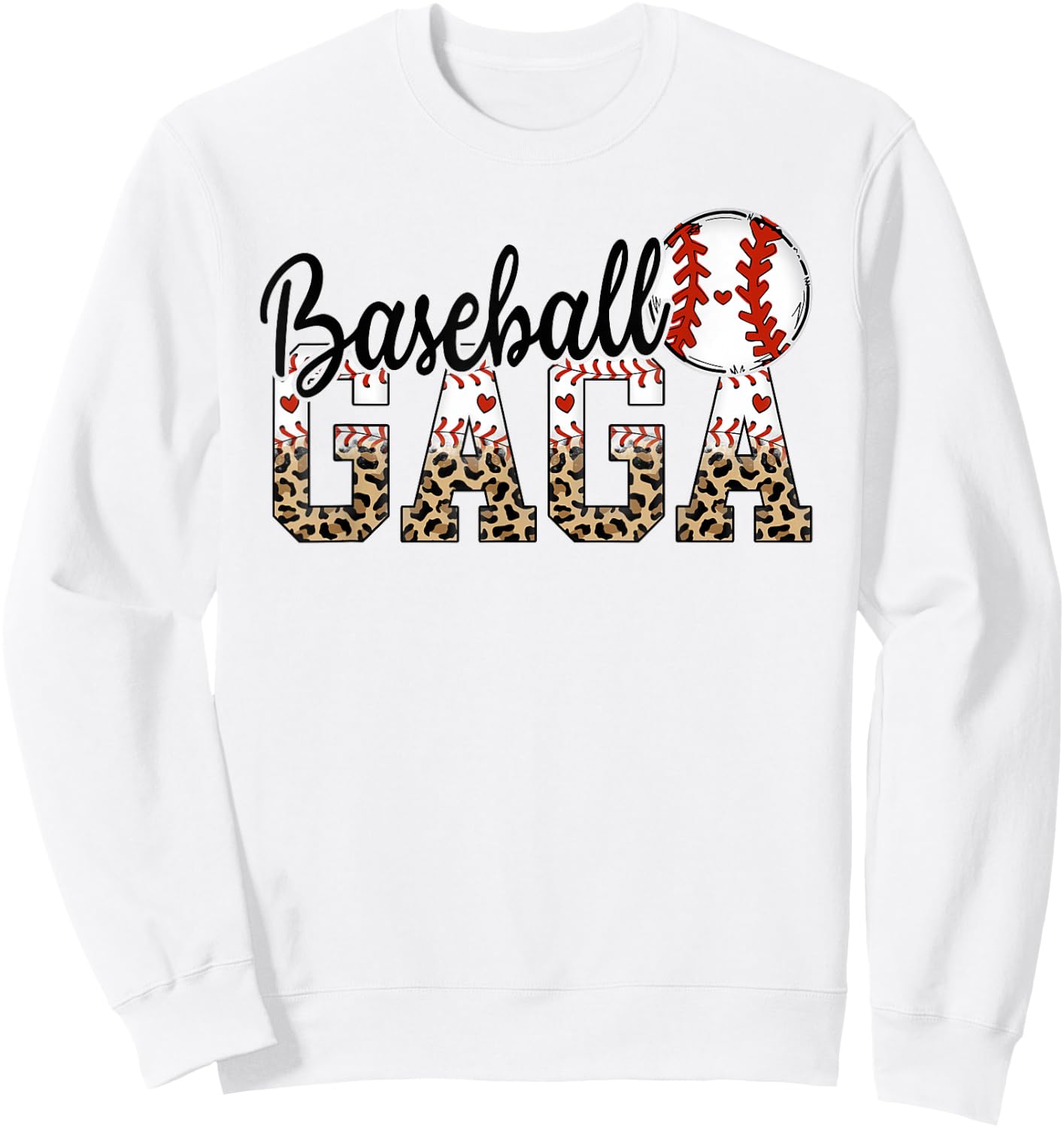 Baseball Gaga Women BallPark Gaga Baseball Mom Mother's Day Sweatshirt - Sweatshirt | White